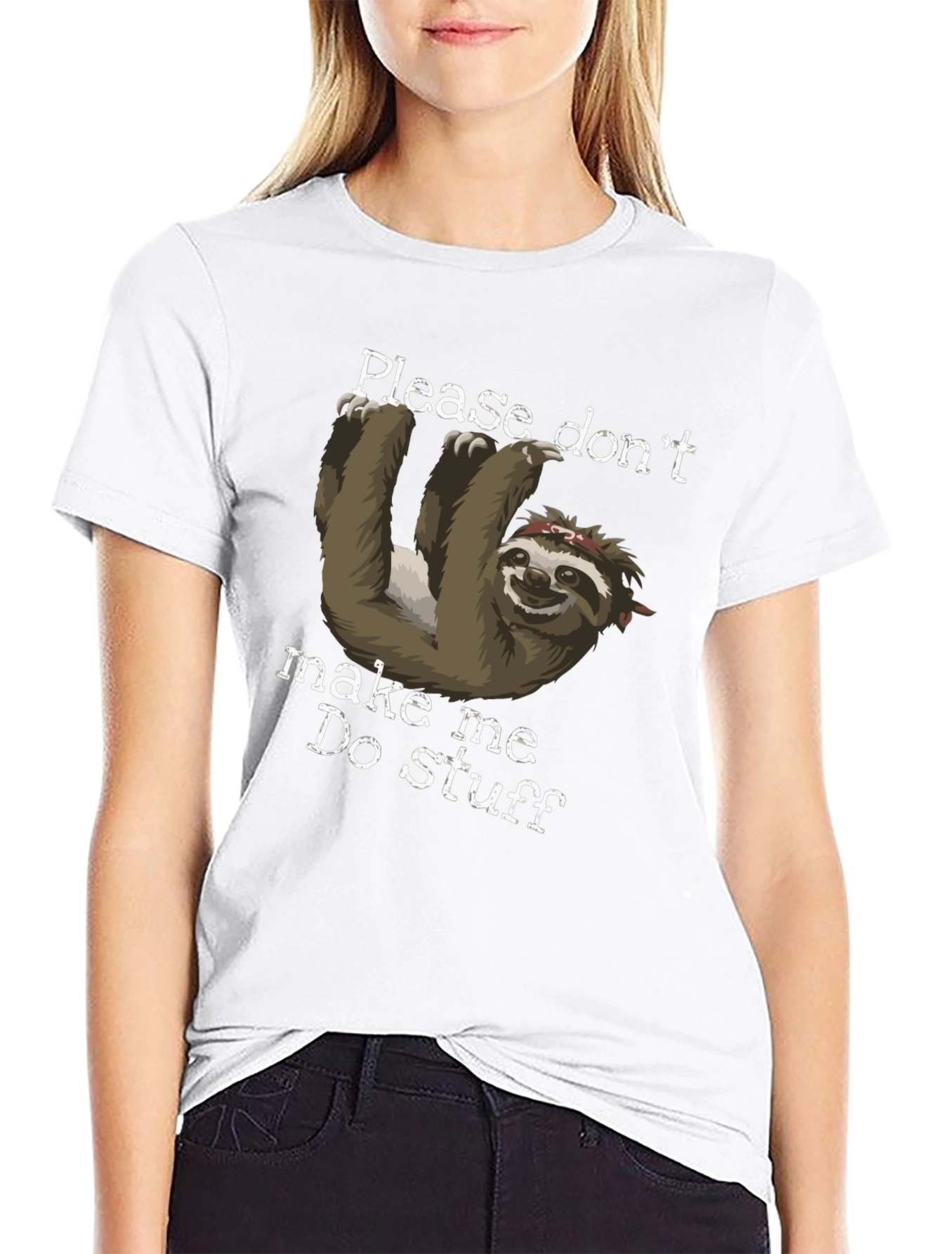 Black Sloth Graphic Tee - Please Don't Make Me Do Stuff view 9