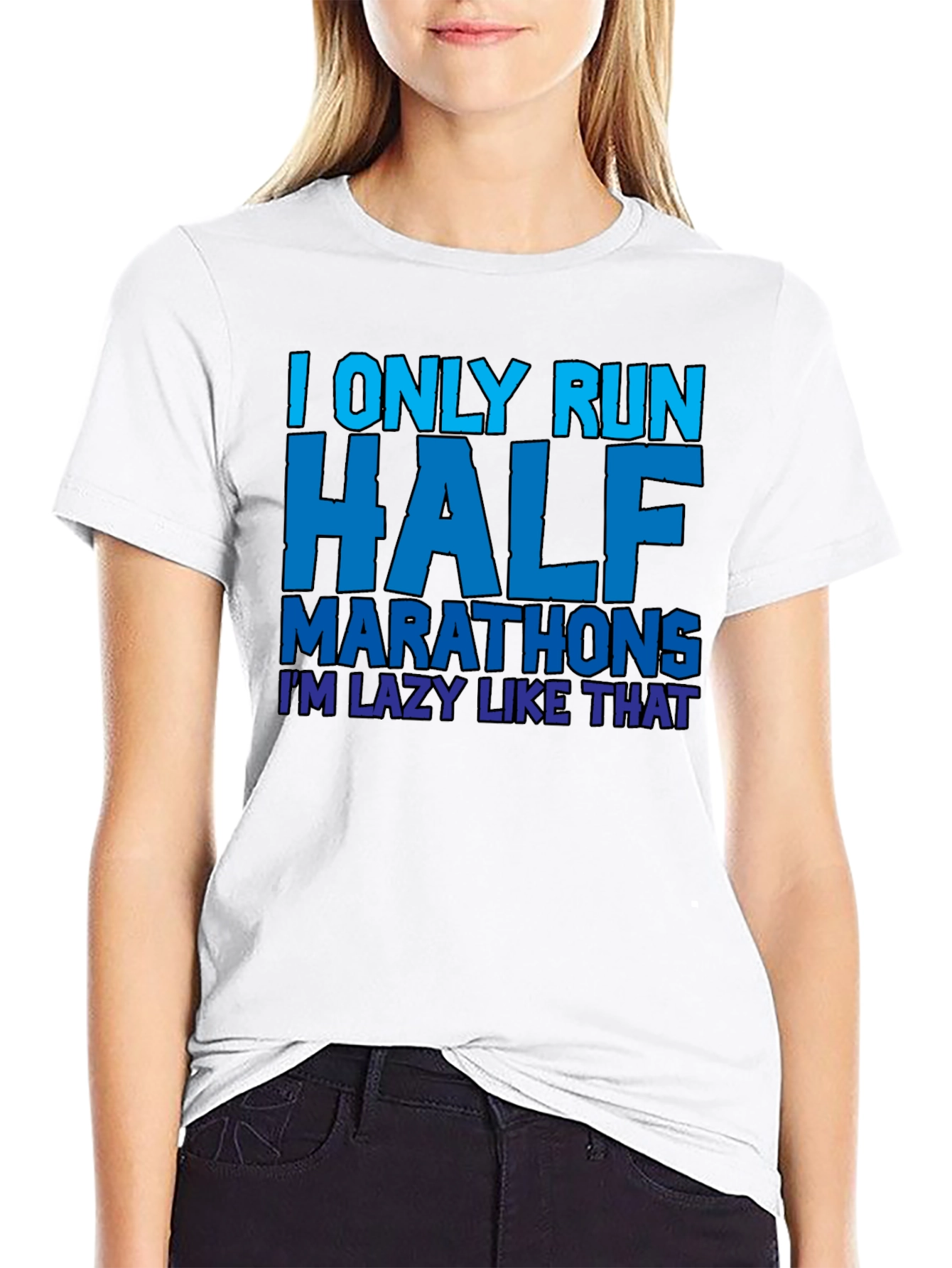 Funny Half Marathon Runner T-Shirt - Lazy Running Tee - 9
