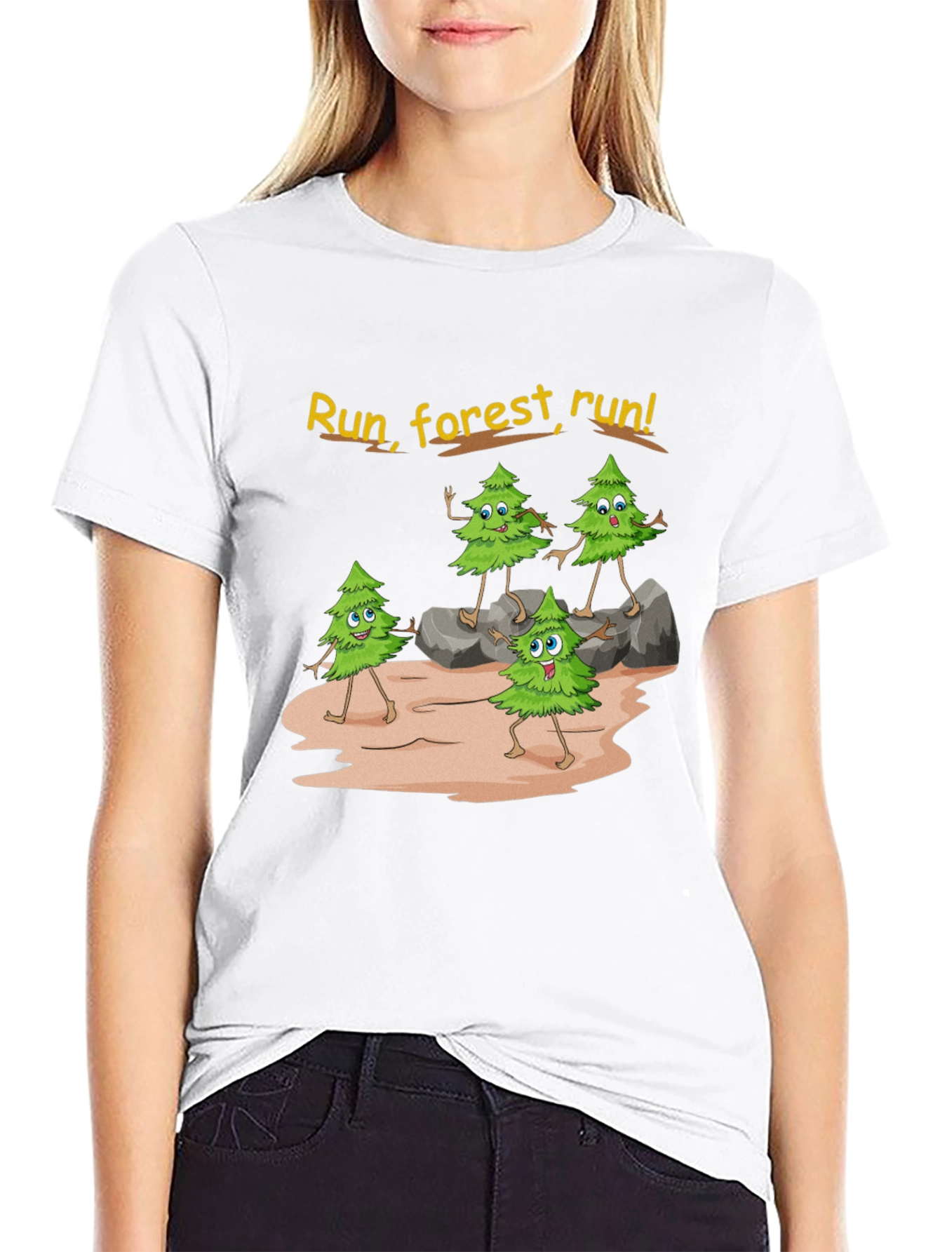 Black Run Forest Run Graphic T-Shirt view 9