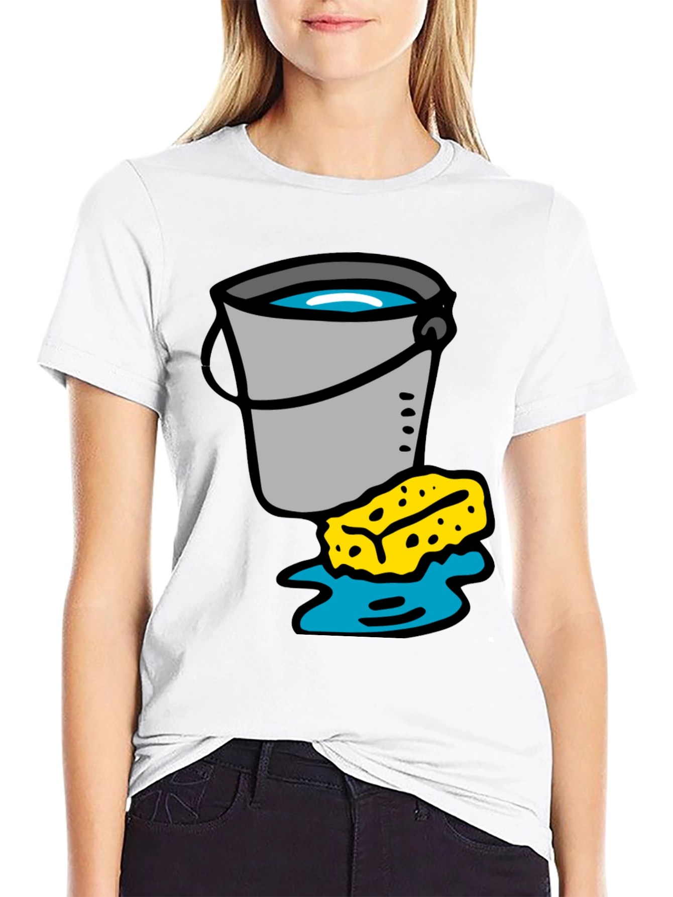 Black Bucket and Sponge Graphic Tee view 9