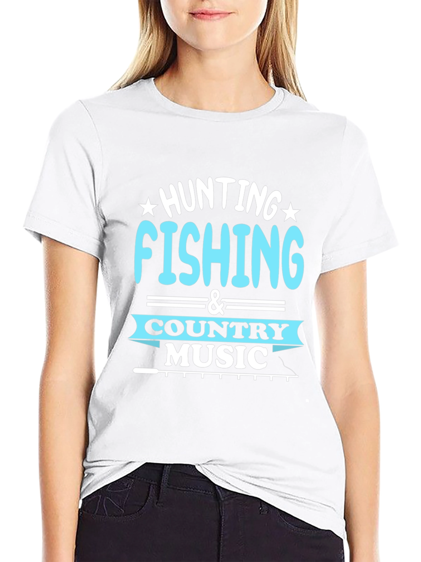 Black Hunting Fishing Country Music T-Shirt view 9