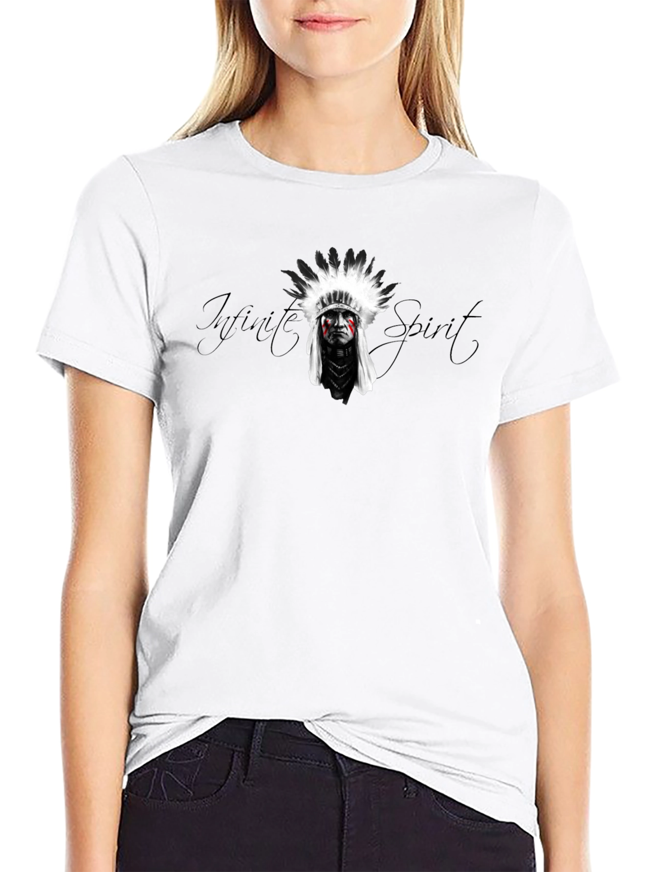 Black Men's Black T-Shirt - Infinite Spirit Graphic Tee view 9