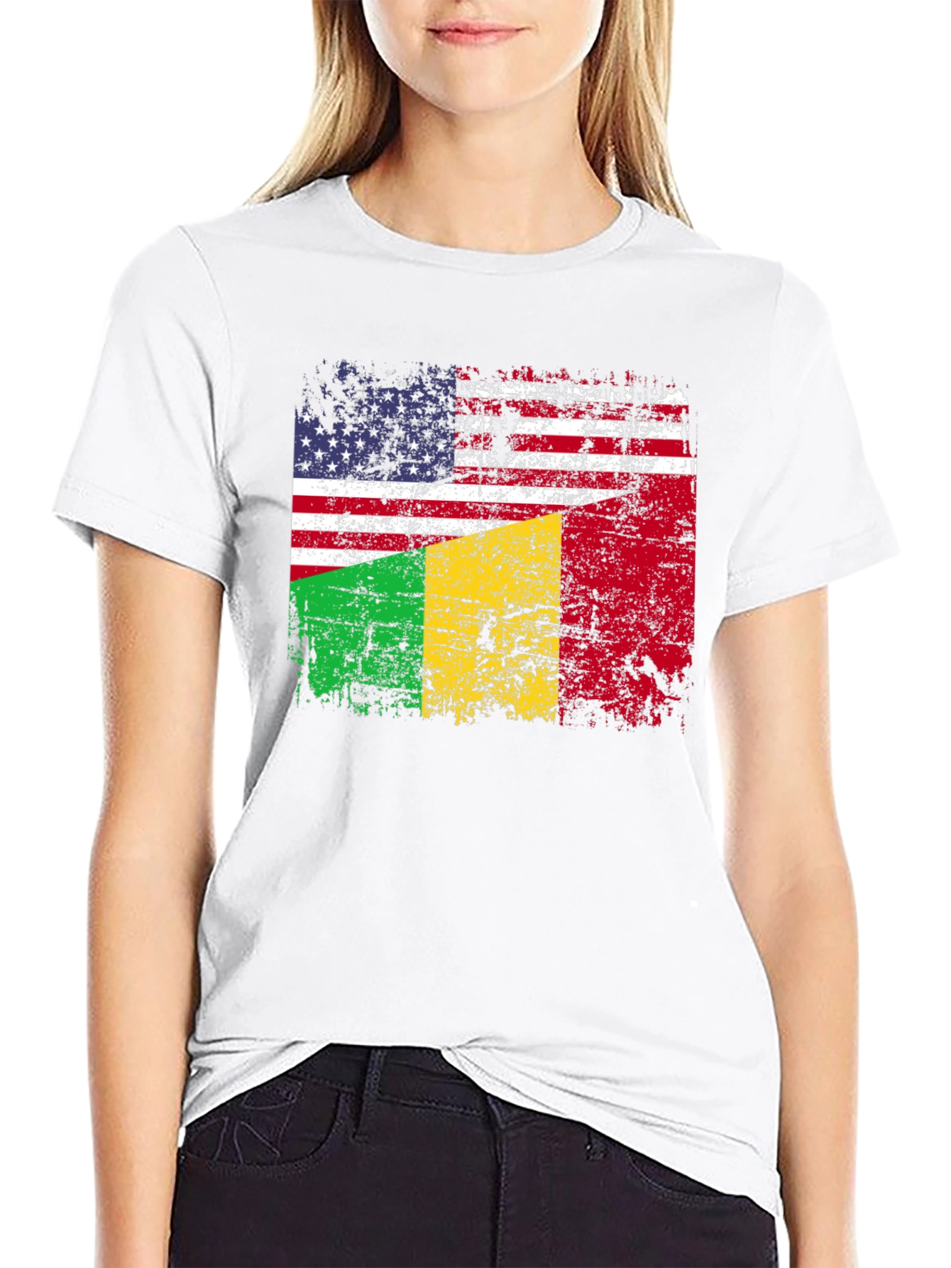 USA & Mali Flag Graphic T-Shirt - 9