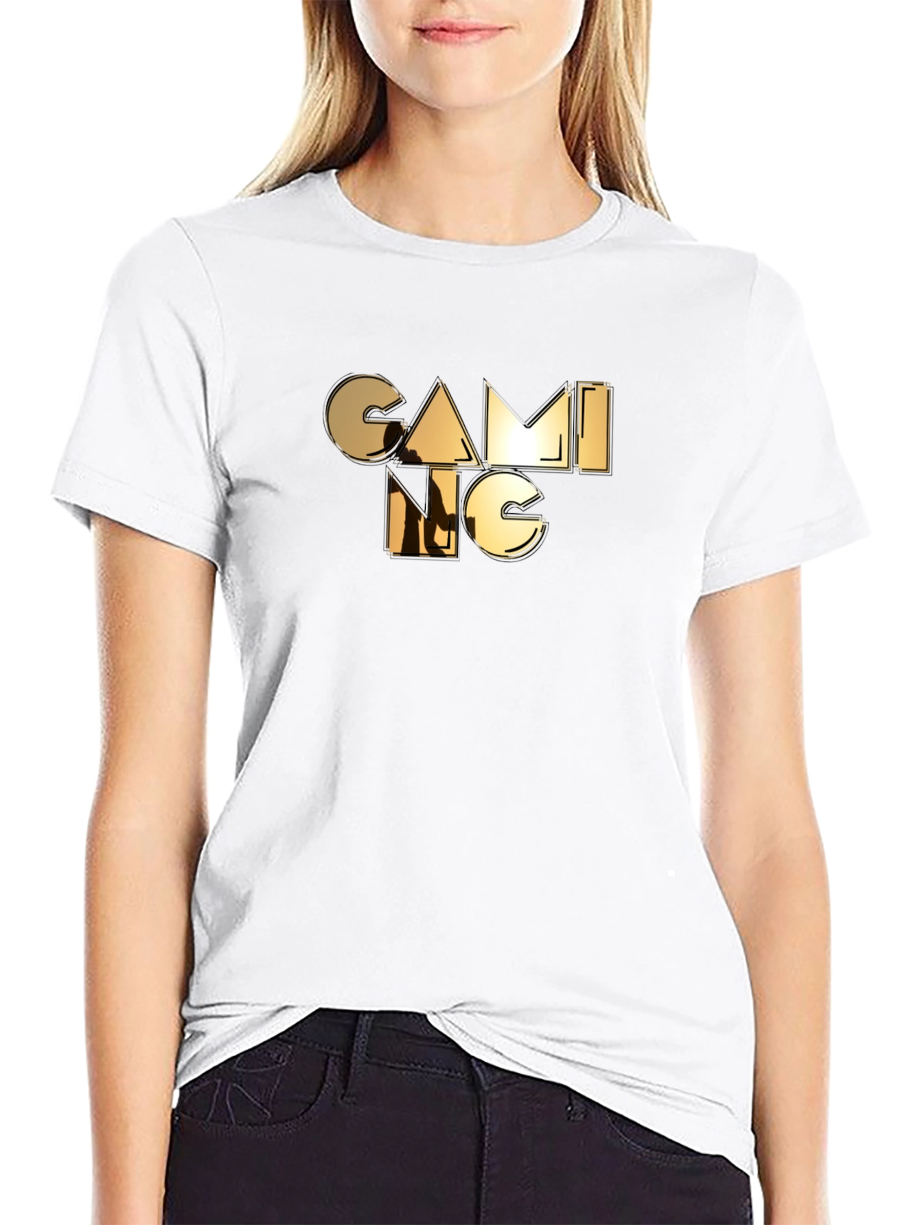 Black Gaming Graphic Tee - Black Cotton Casual Shirt view 9
