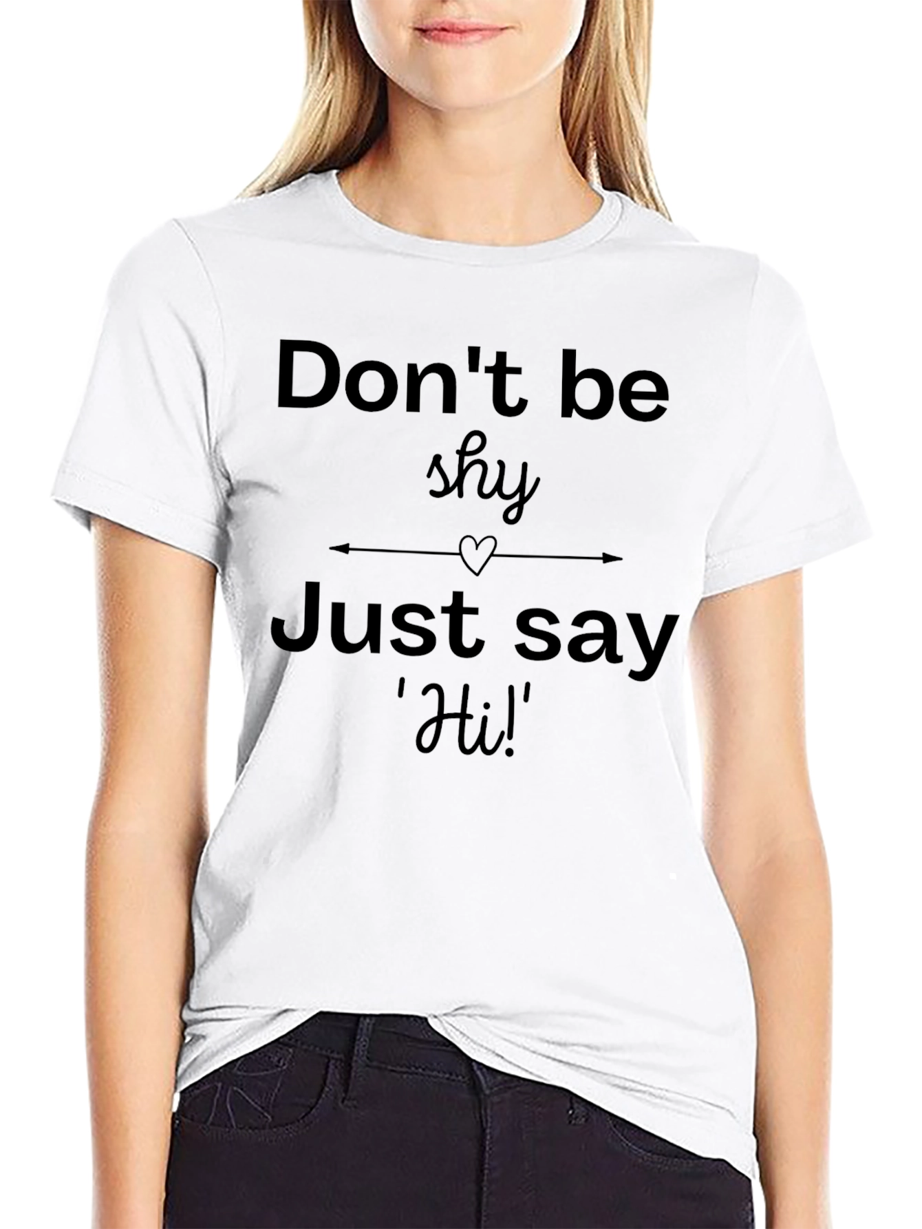 Black Don't Be Shy Graphic T-Shirt - Casual Comfort view 9