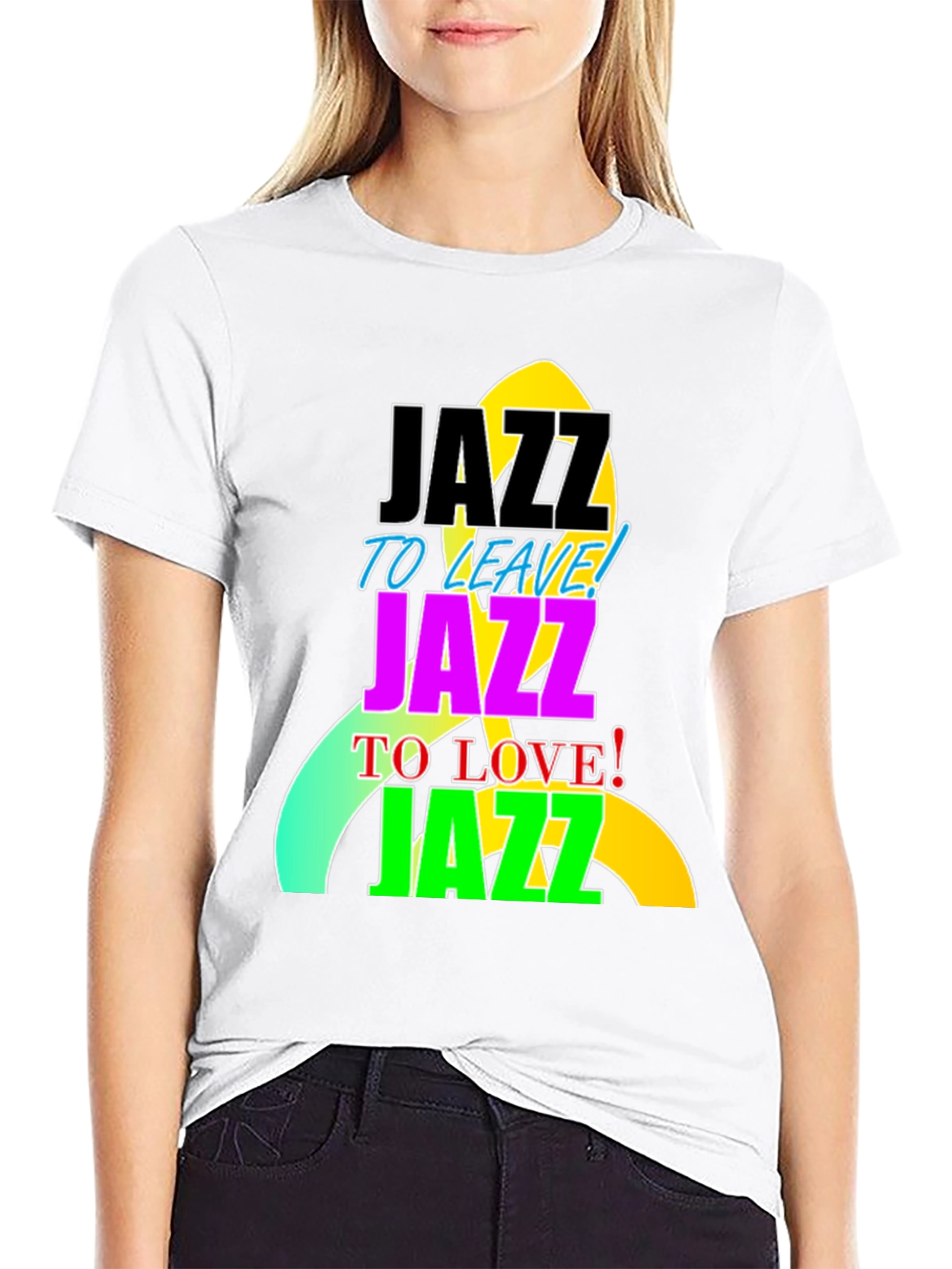 Black Jazz to Leave, Love, Jazz T-Shirt view 9