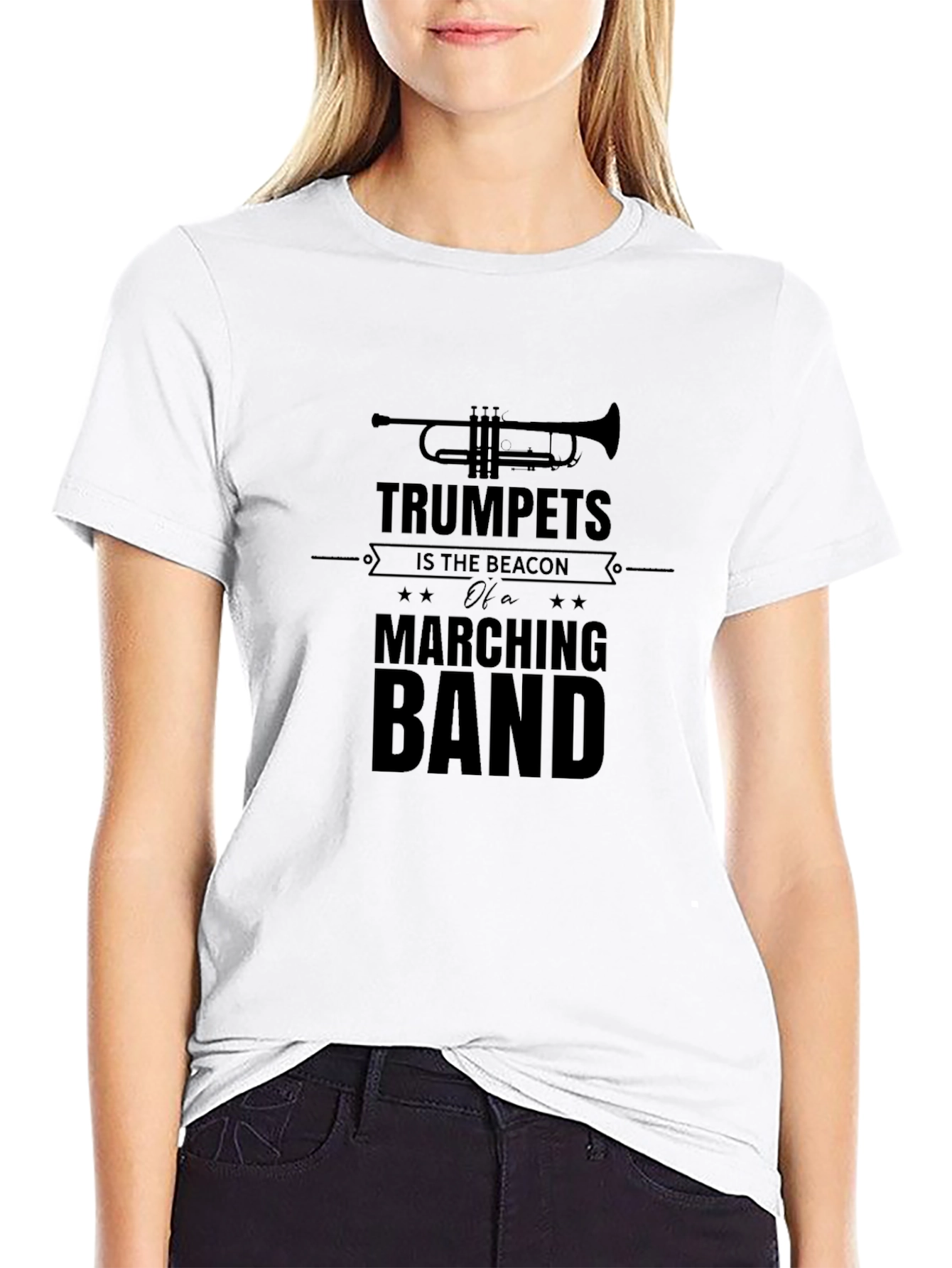 Black Trumpets Marching Band Graphic T-Shirt view 9
