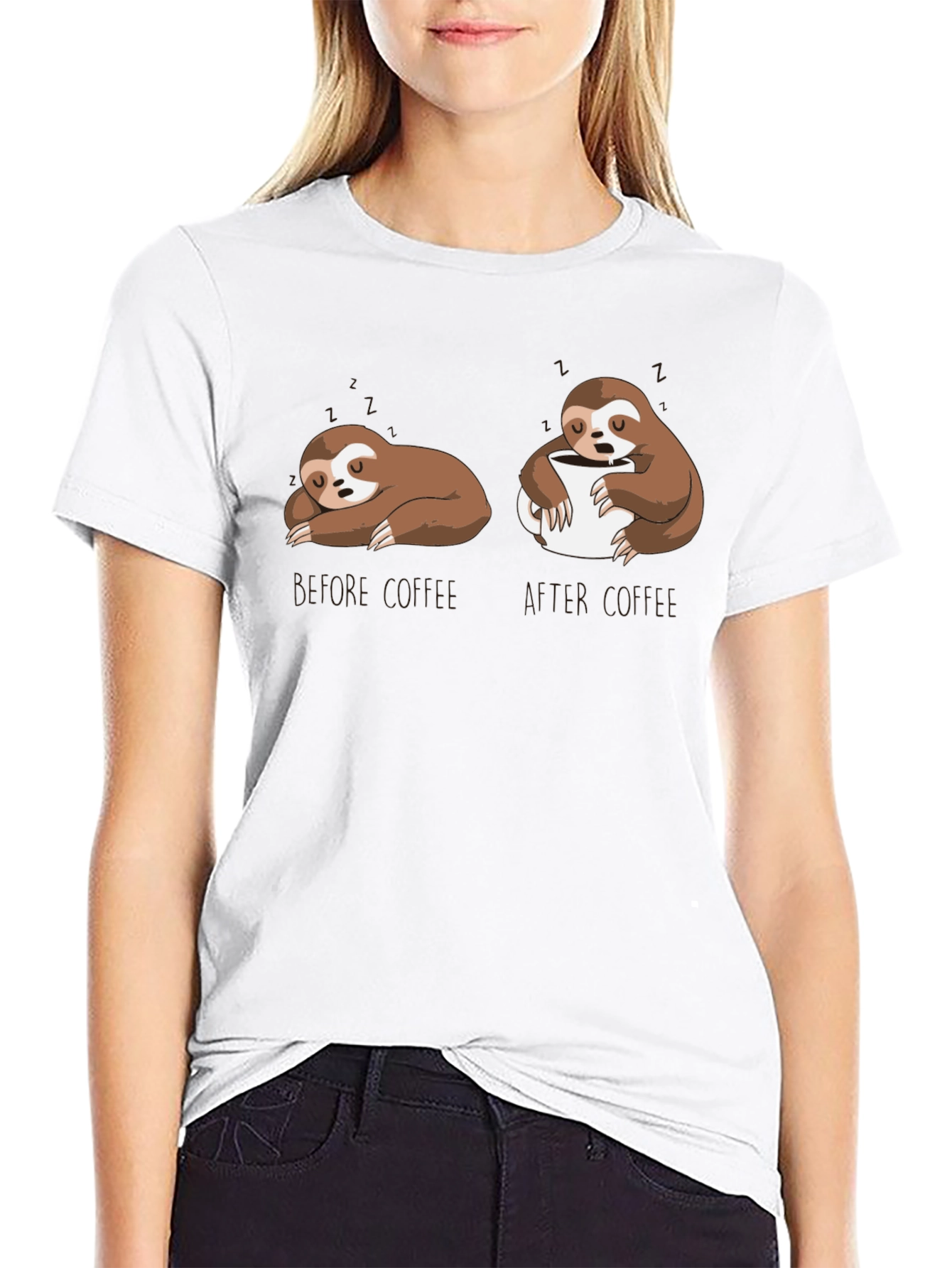 Black Sloth Coffee T-Shirt - Funny Graphic Tee view 9
