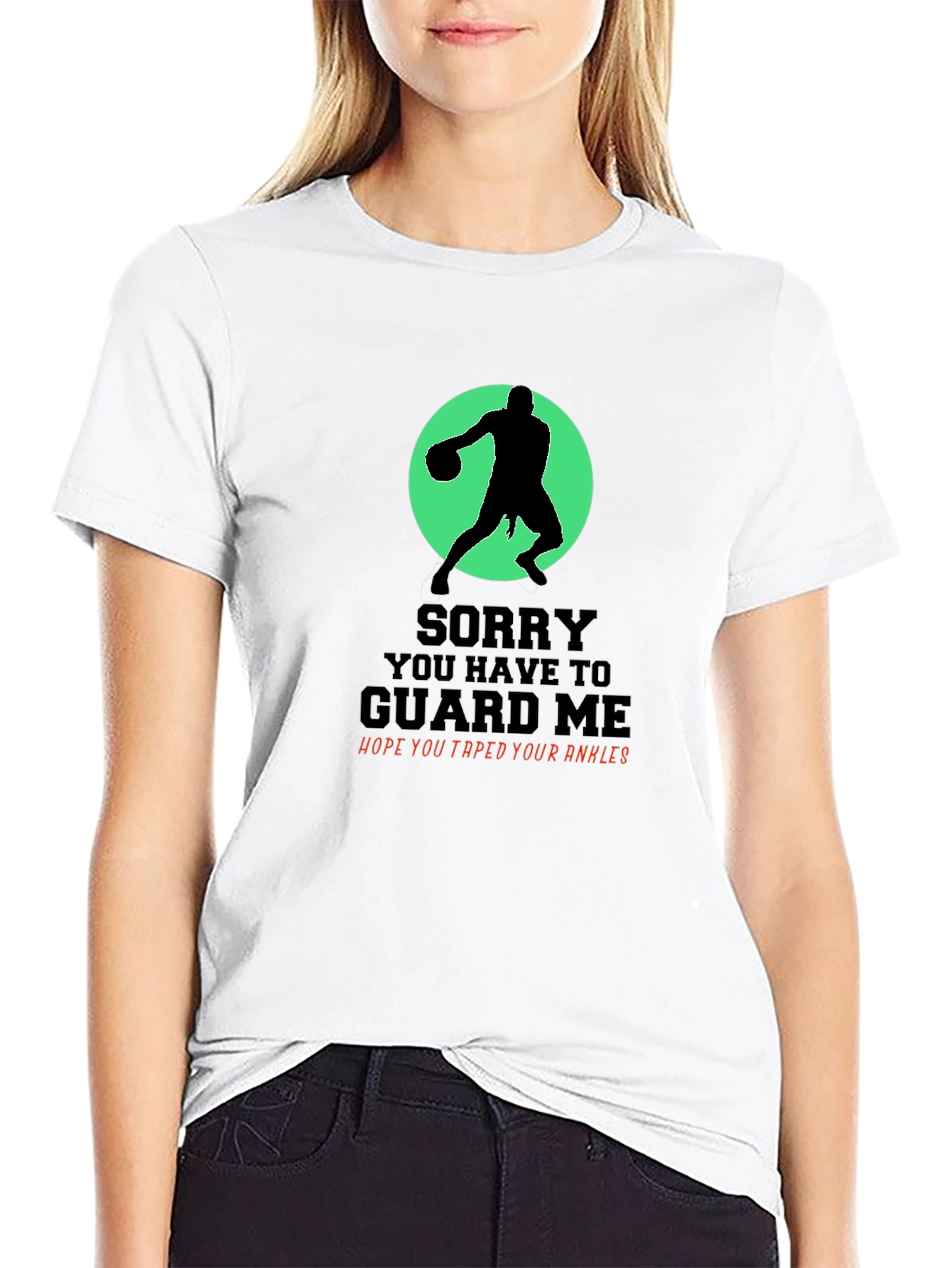 Black Basketball Graphic Tee - Sorry You Have To Guard Me view 9