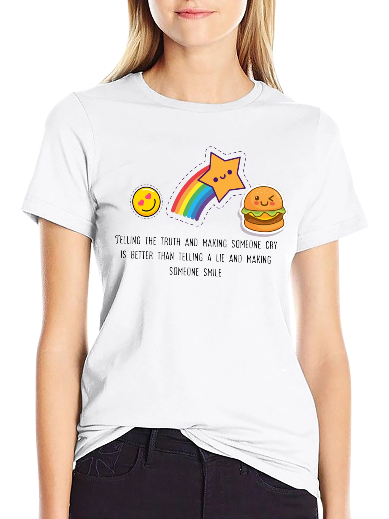 Black Emoji Graphic Tee - Telling the Truth view 9
