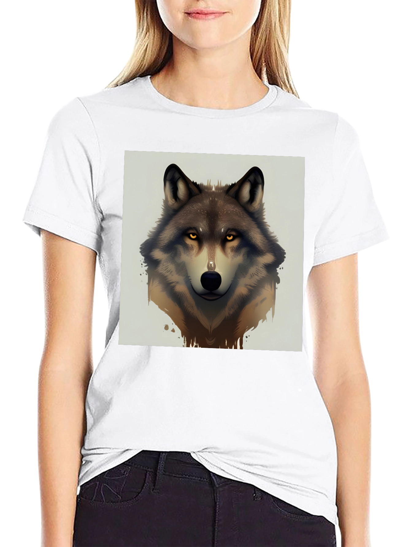 Black Wolf Graphic Tee - Men's Black Short Sleeve T-Shirt view 9