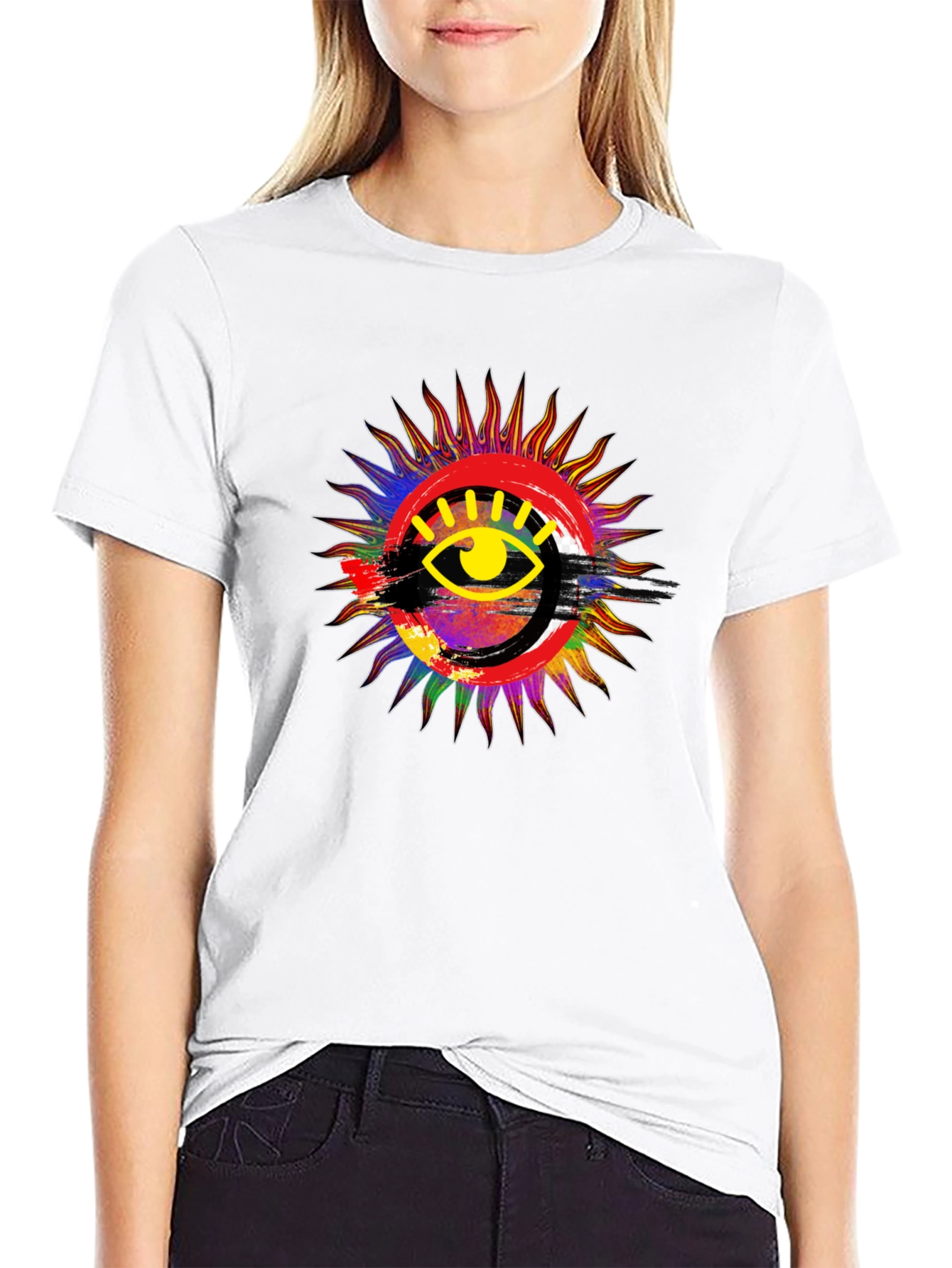 Black Eye of Providence Sunburst Graphic T-Shirt view 9