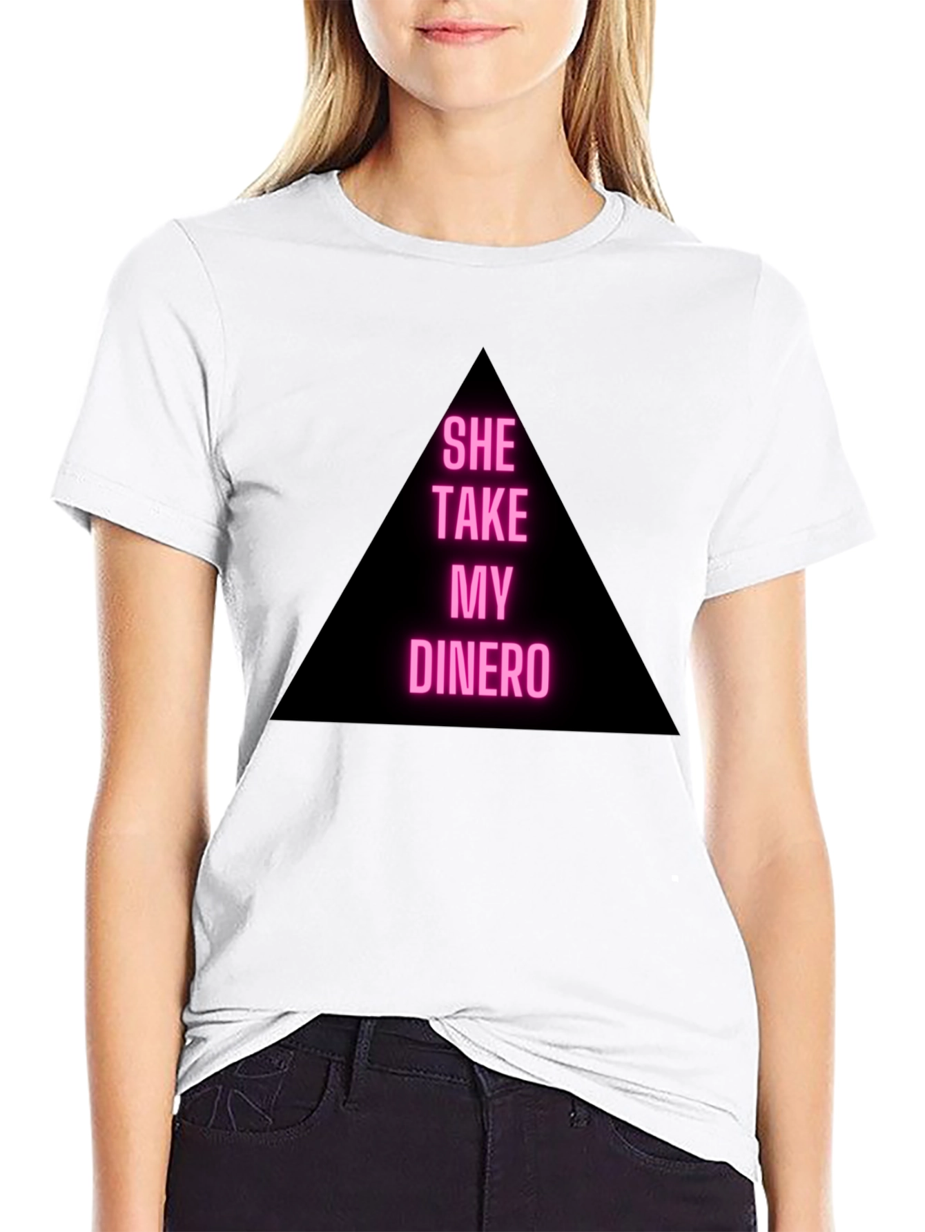Black She Take My Dinero Black T-Shirt view 9