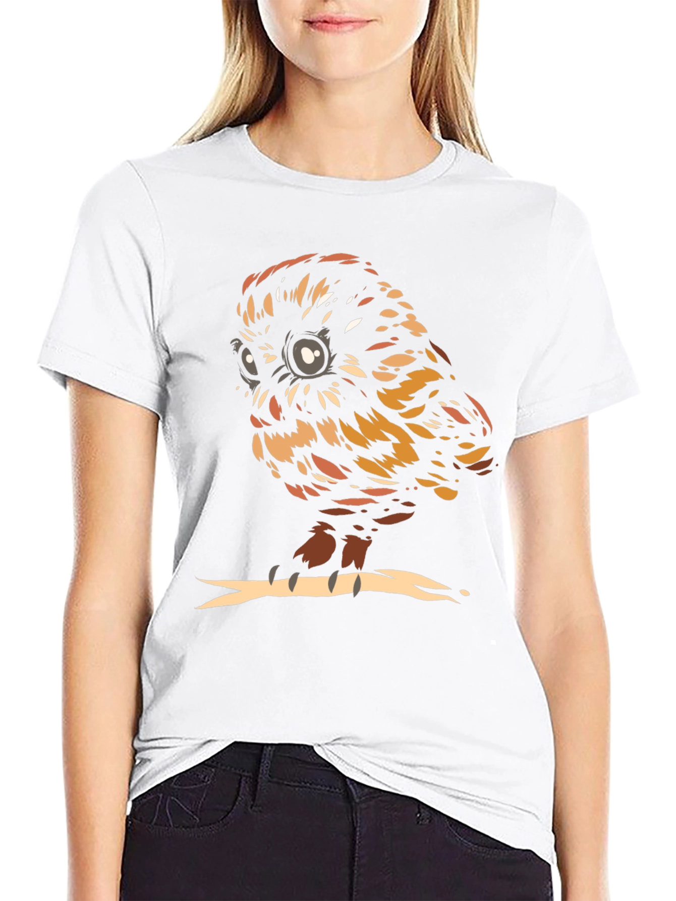 Black Owl with Glasses Graphic Tee - Unisex Black T-Shirt view 9