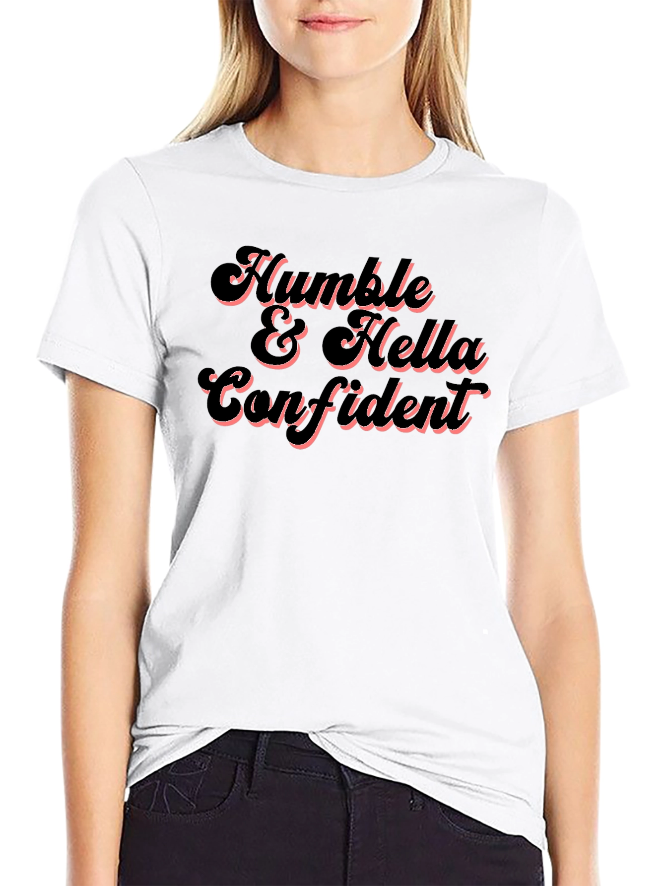 Black Humble & Hella Confident Graphic Tee view 9
