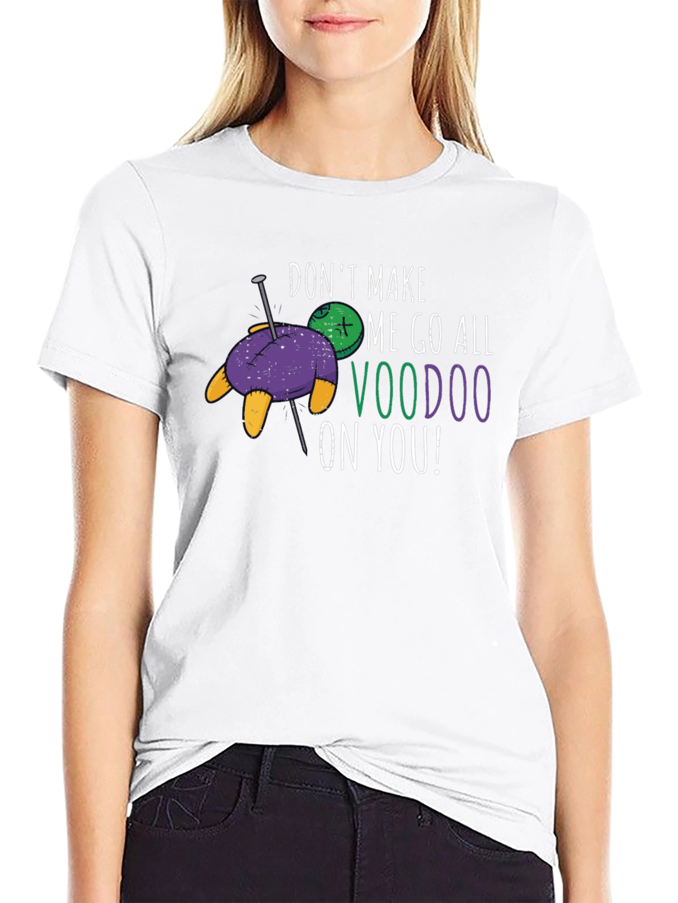 Black Voodoo Doll Novelty Graphic T-Shirt view 9