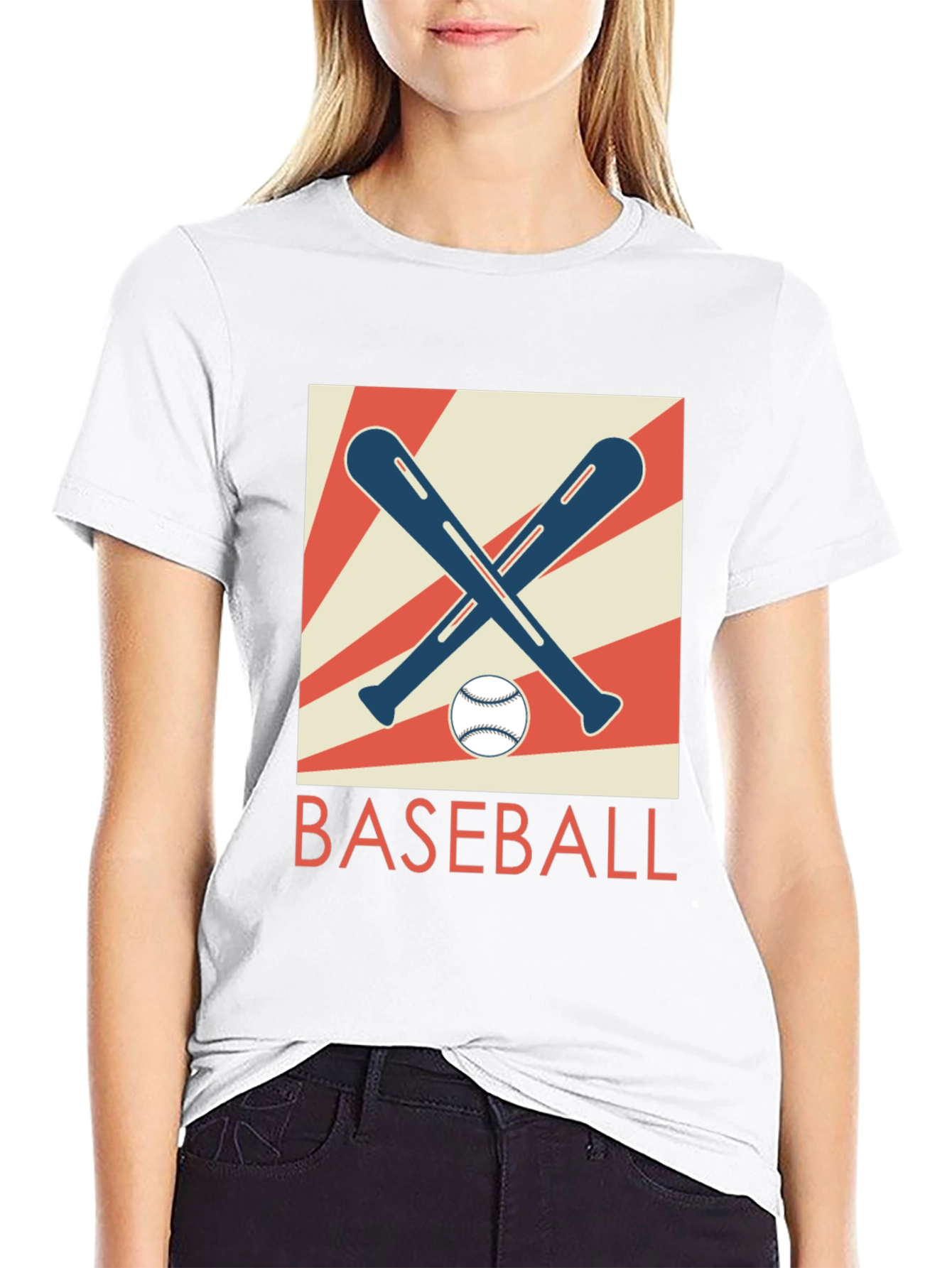 Black Retro Baseball Bats & Ball Graphic T-Shirt view 9