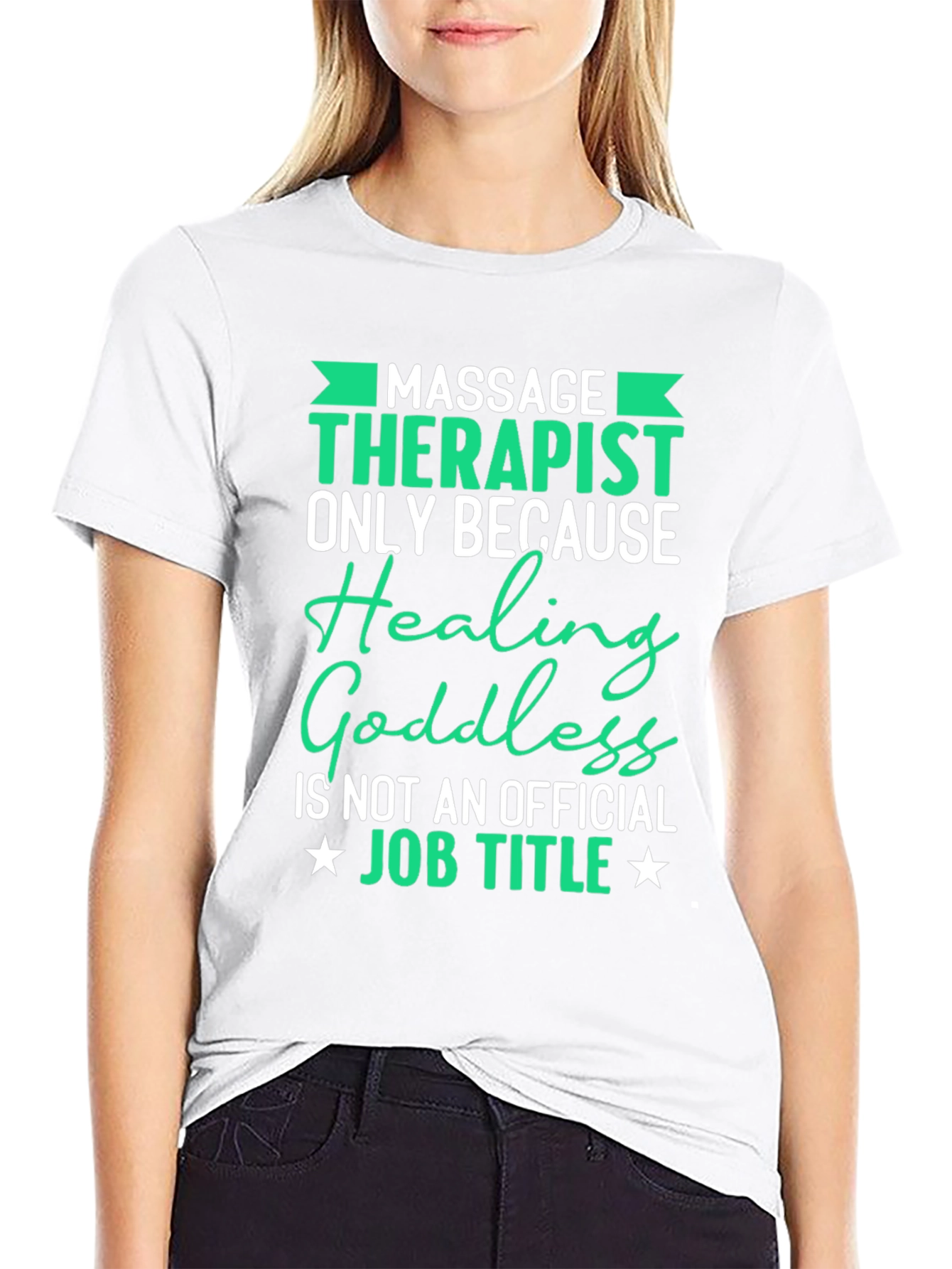 Black Massage Therapist Graphic T-Shirt view 9