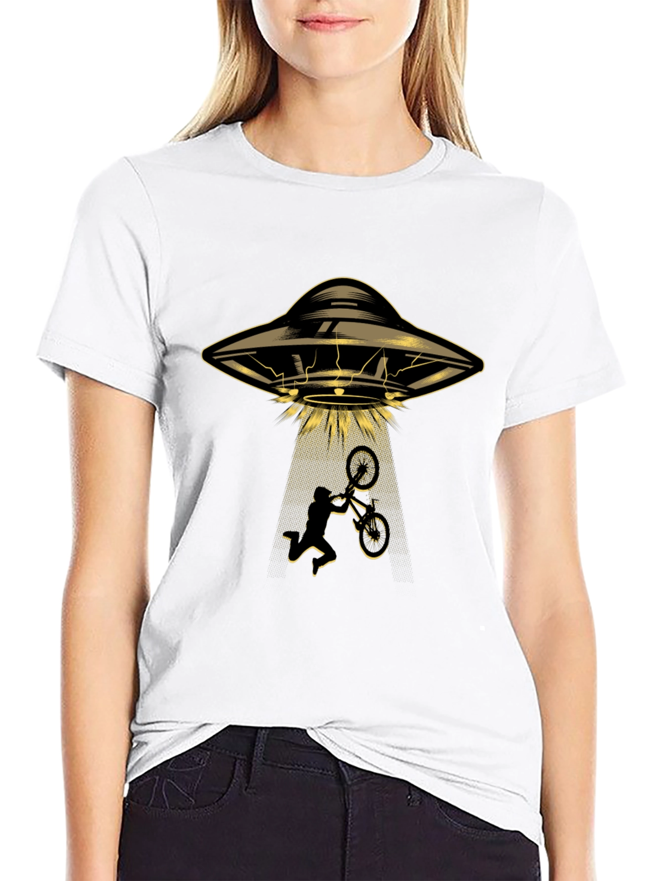 Black UFO Abduction T-Shirt view 9