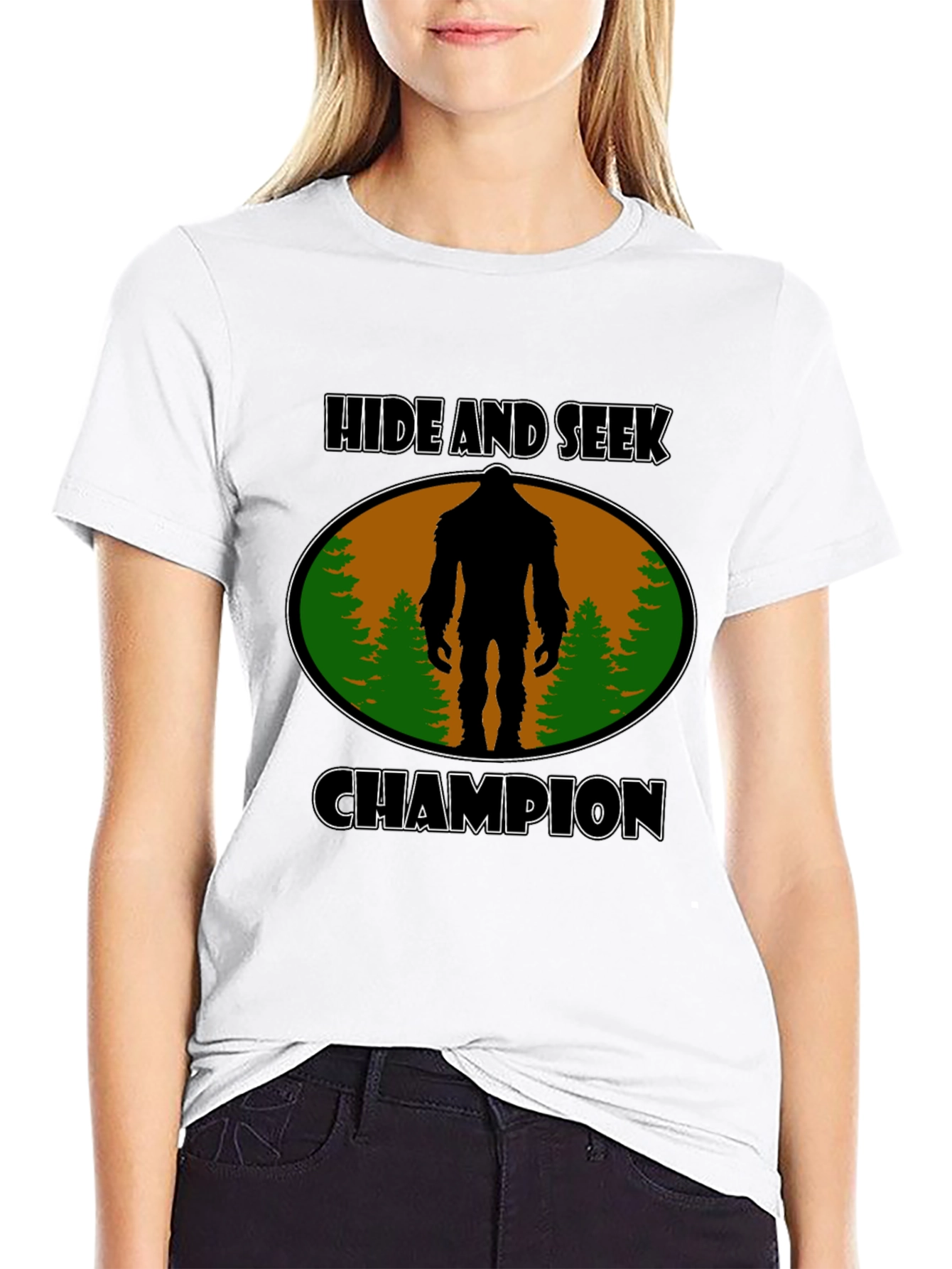 Black Hide and Seek Champion Bigfoot T-Shirt view 9