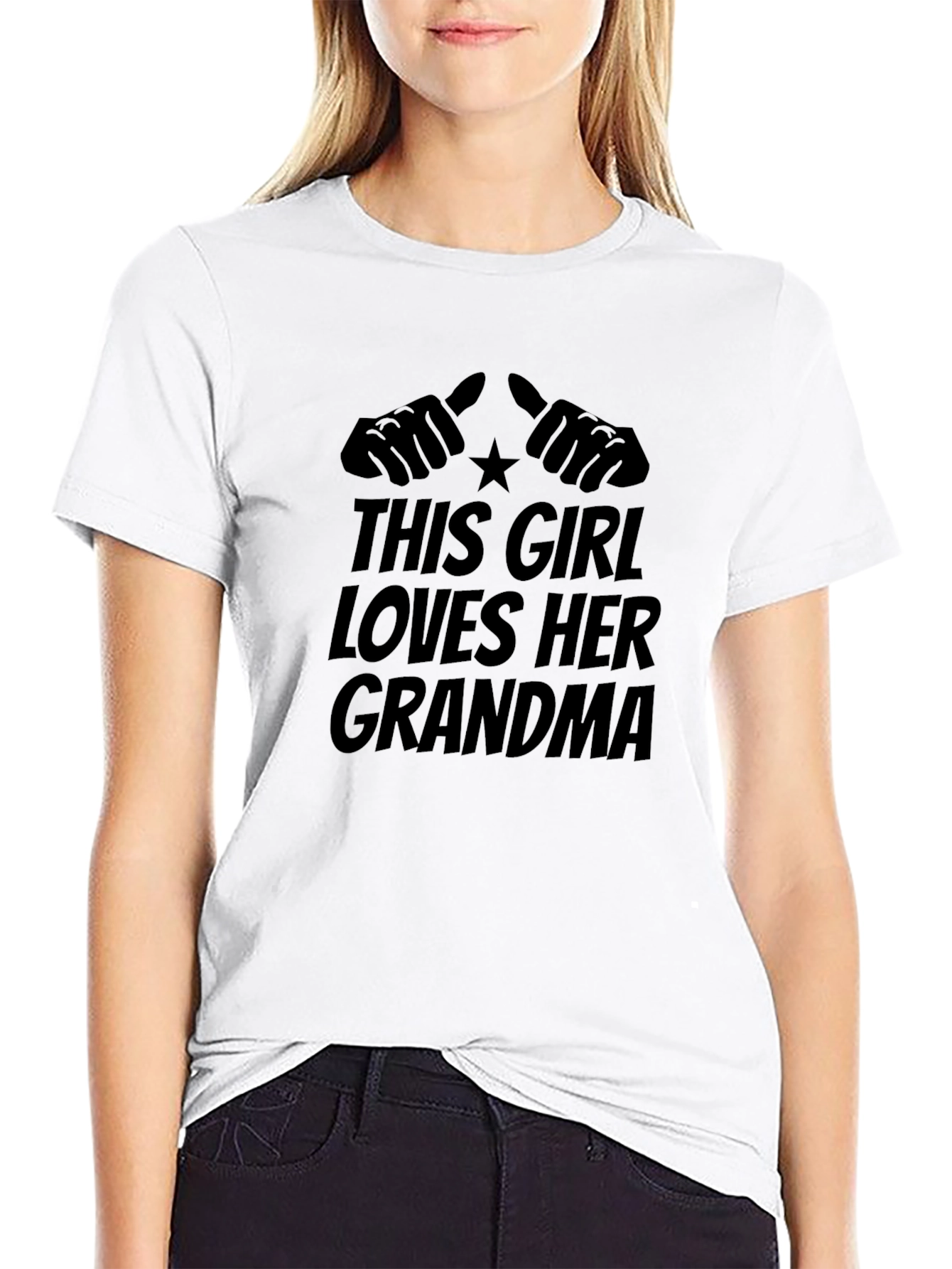 Black This Girl Loves Her Grandma Black T-Shirt view 9