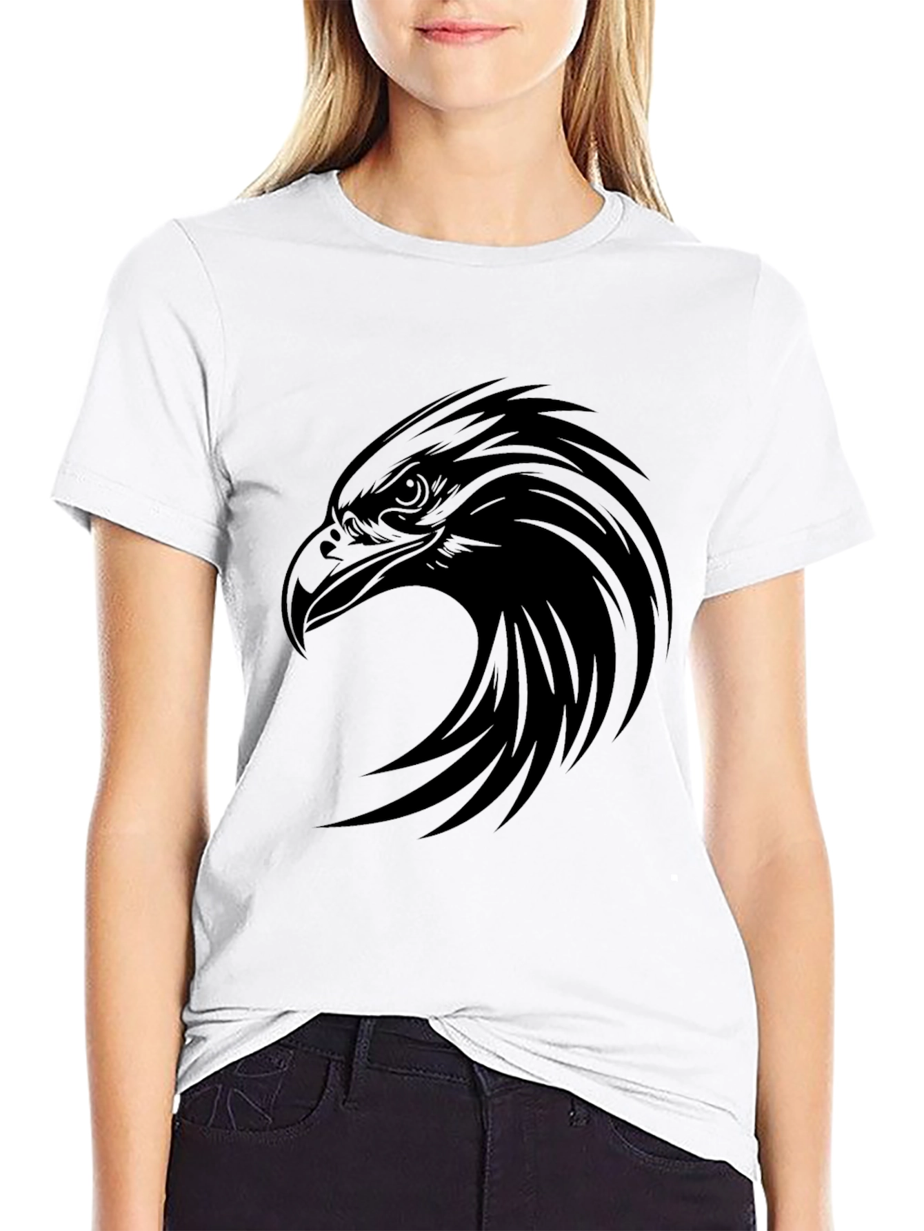 Black Black Eagle Graphic Tee - Men's Casual T-Shirt view 9