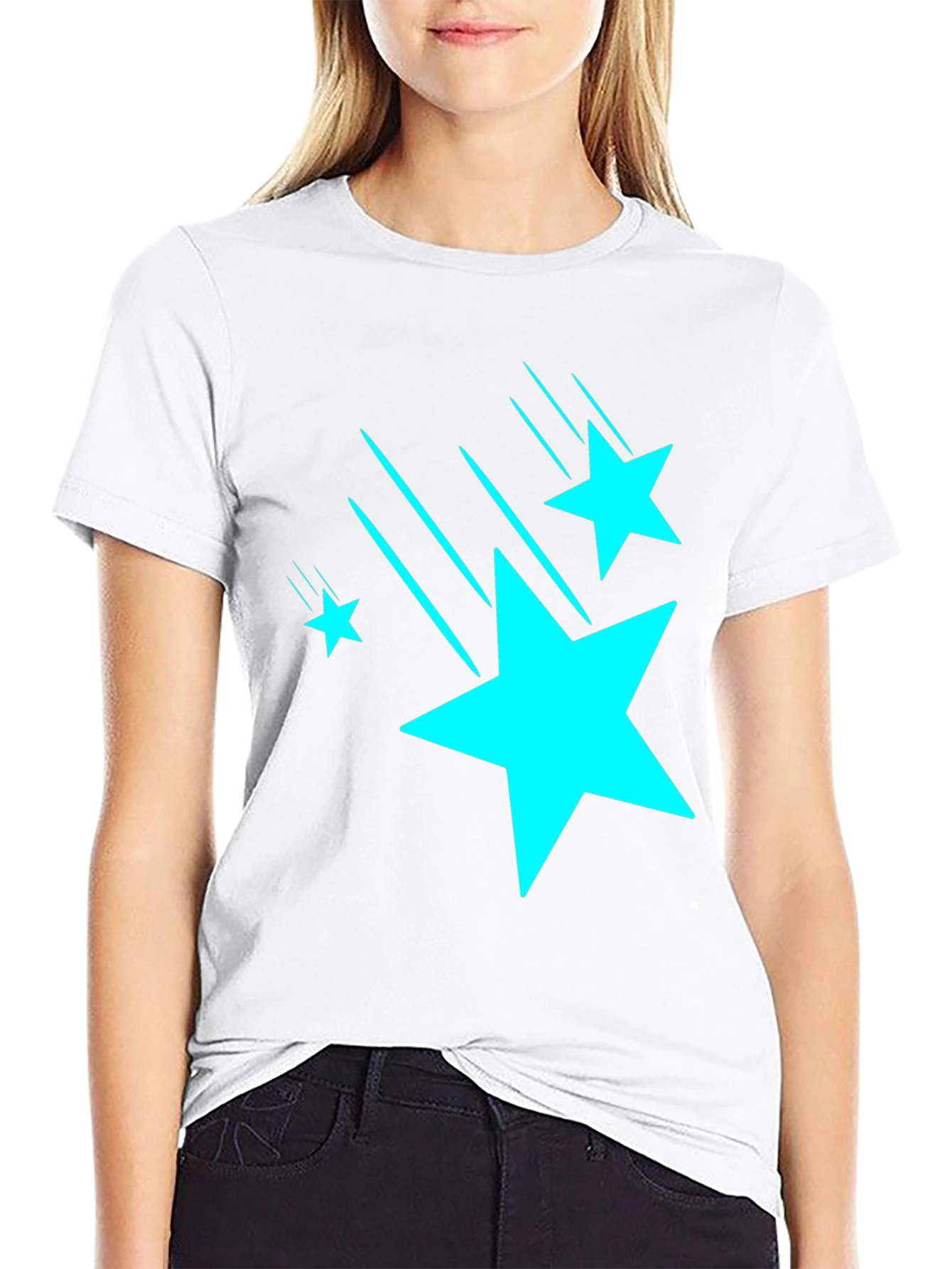 Black Starry Sky Black Tee - Unisex Casual Cotton Blend view 9
