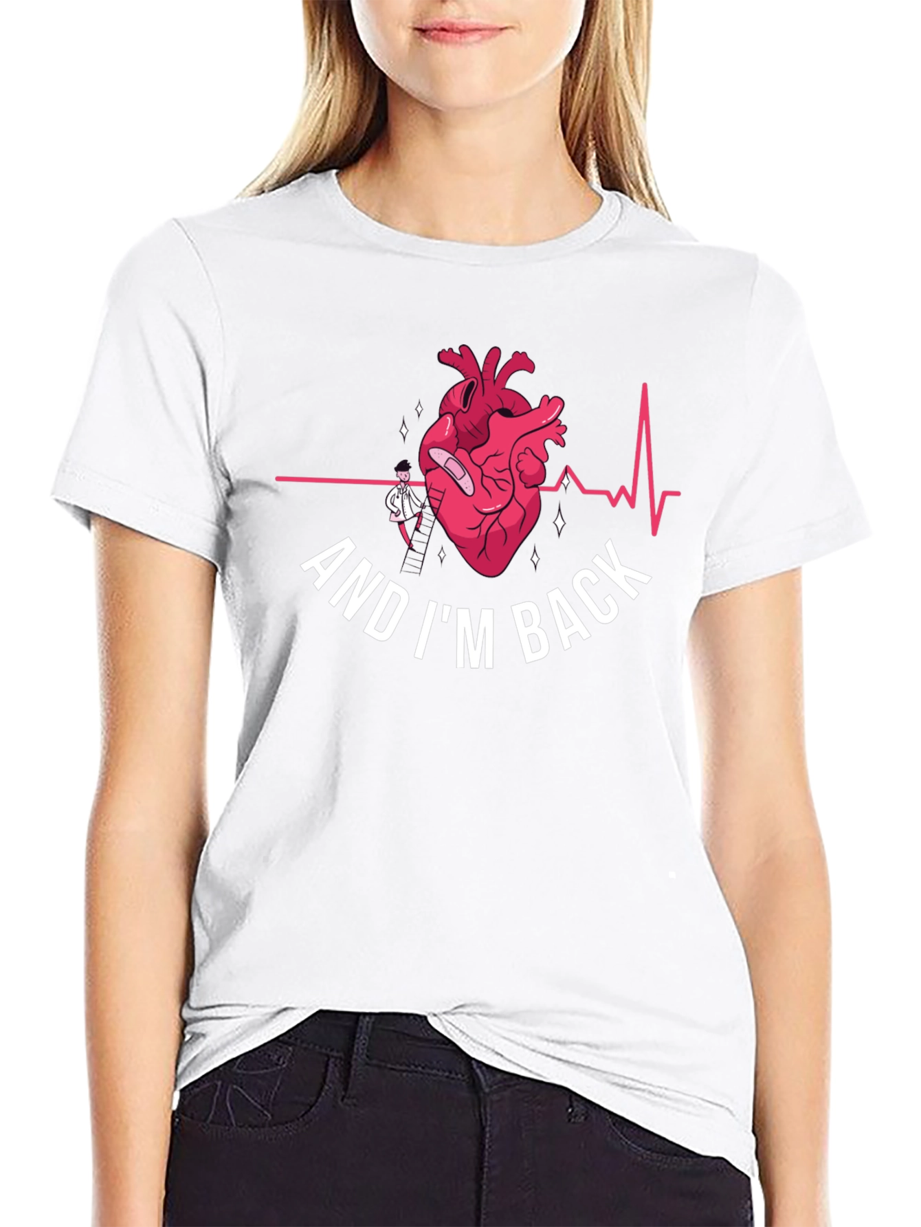 Black Heart Surgery Recovery T-Shirt - "And I'm Back" view 9