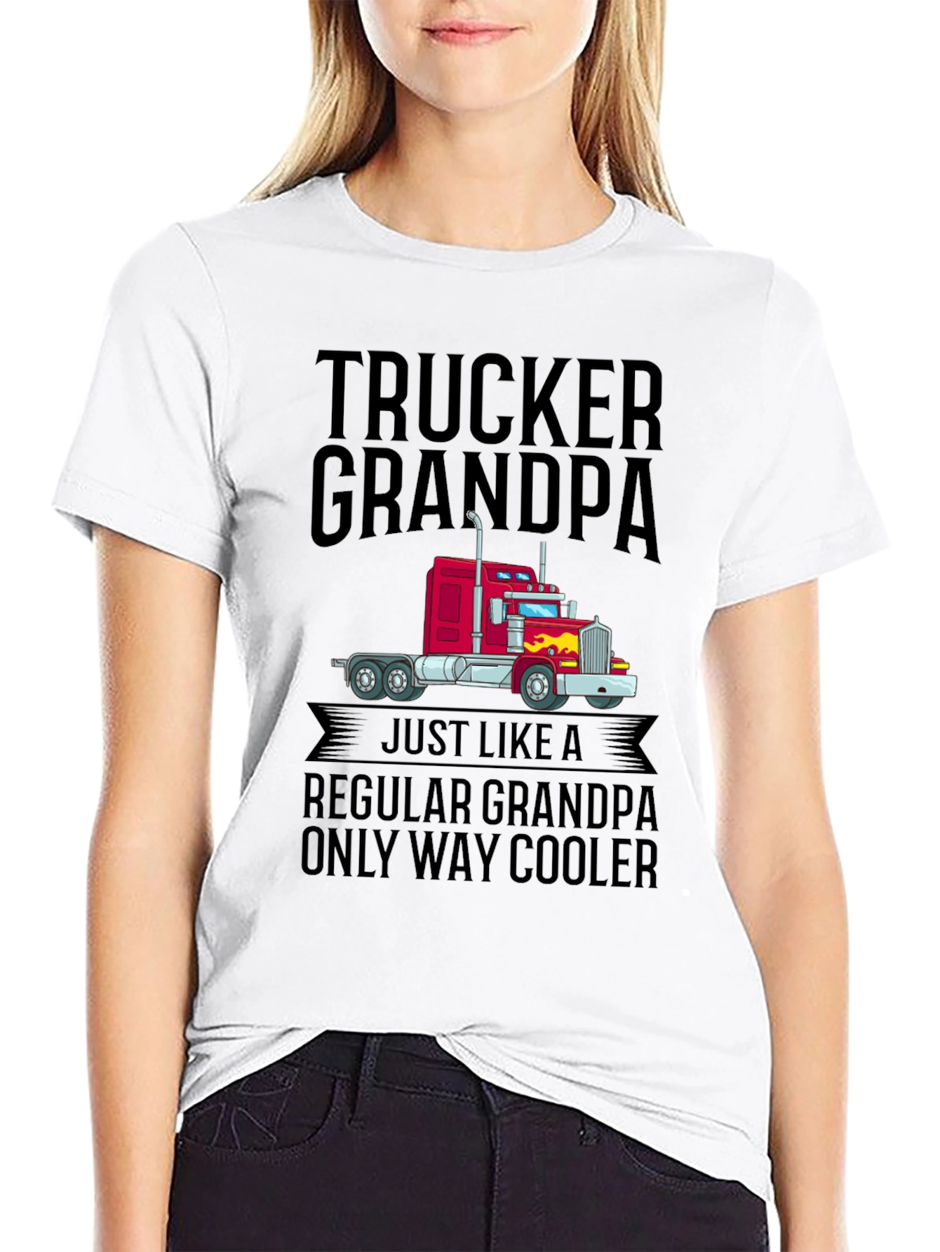 Black Trucker Grandpa T-Shirt - Way Cooler Than Regular Grandpas view 9