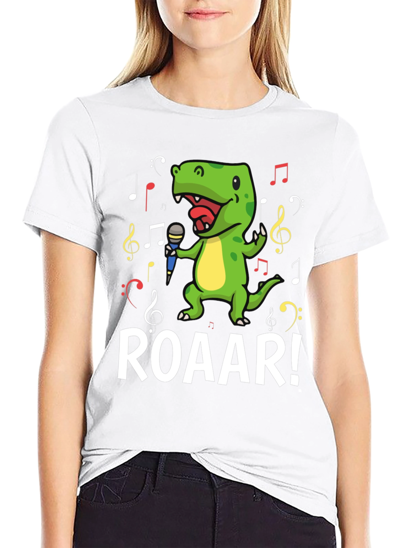 Black Dino Singer T-Shirt - Roar! view 9