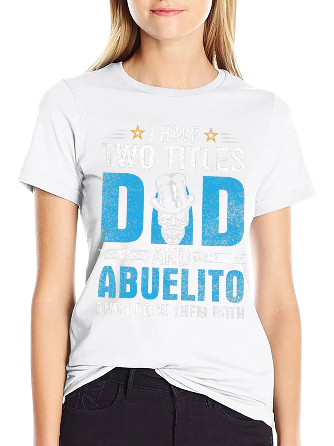 Black I Have Two Titles Dad and Abuelito T-Shirt view 9