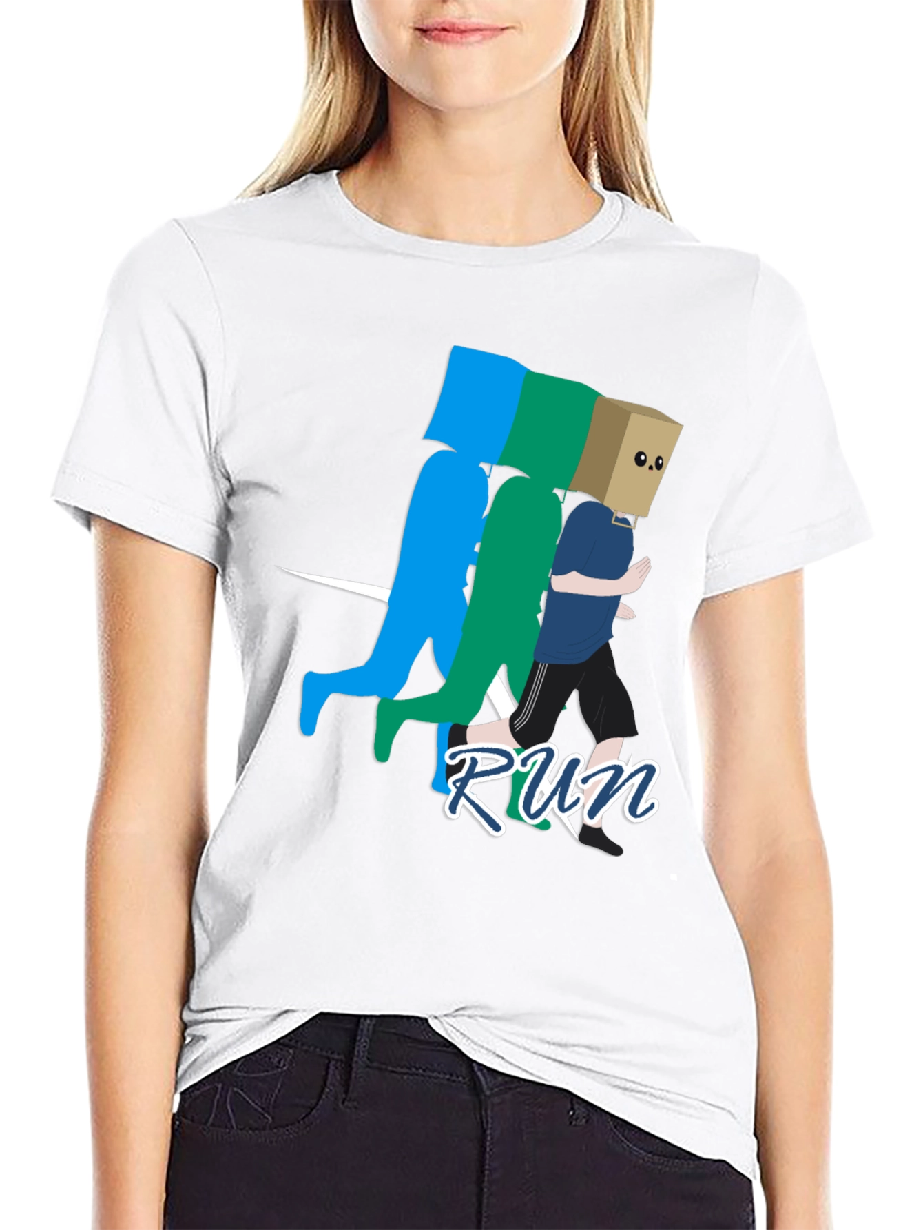 Black Run! Graphic Print T-Shirt - Stylish Casual Wear view 9