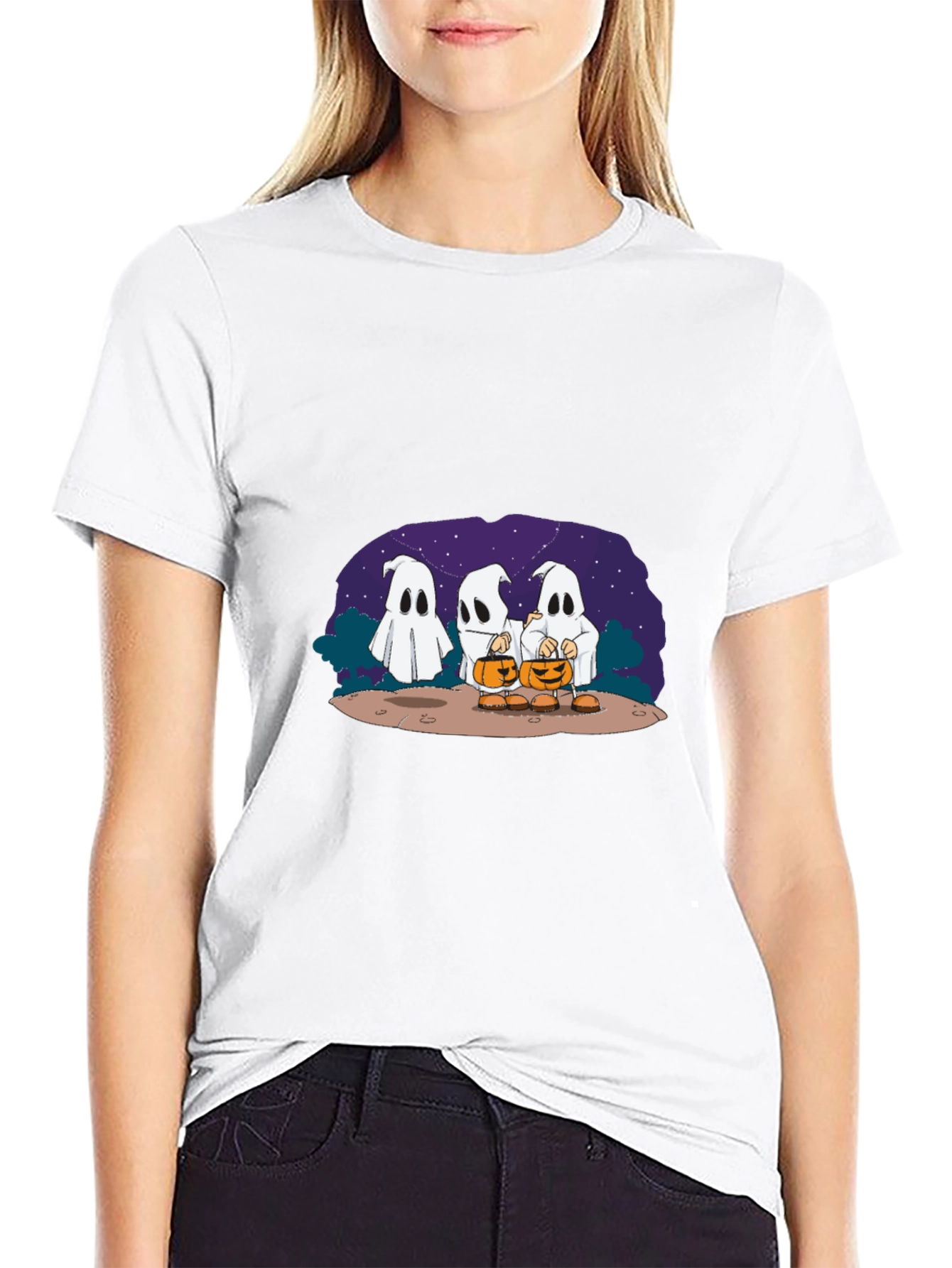 Black Halloween Ghost T-Shirt view 9