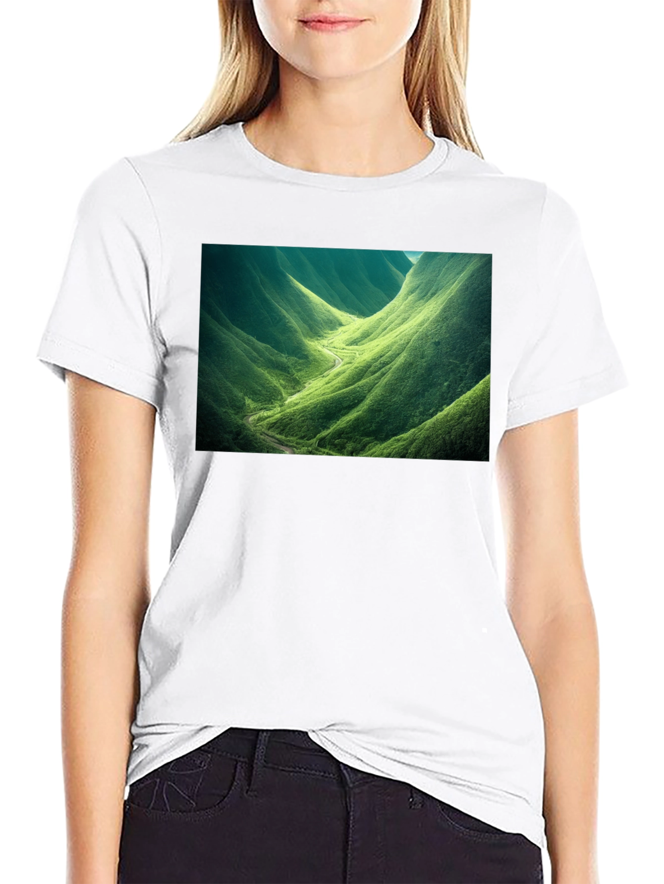 Black Nature Valley Graphic Tee - Black Cotton Comfort view 9