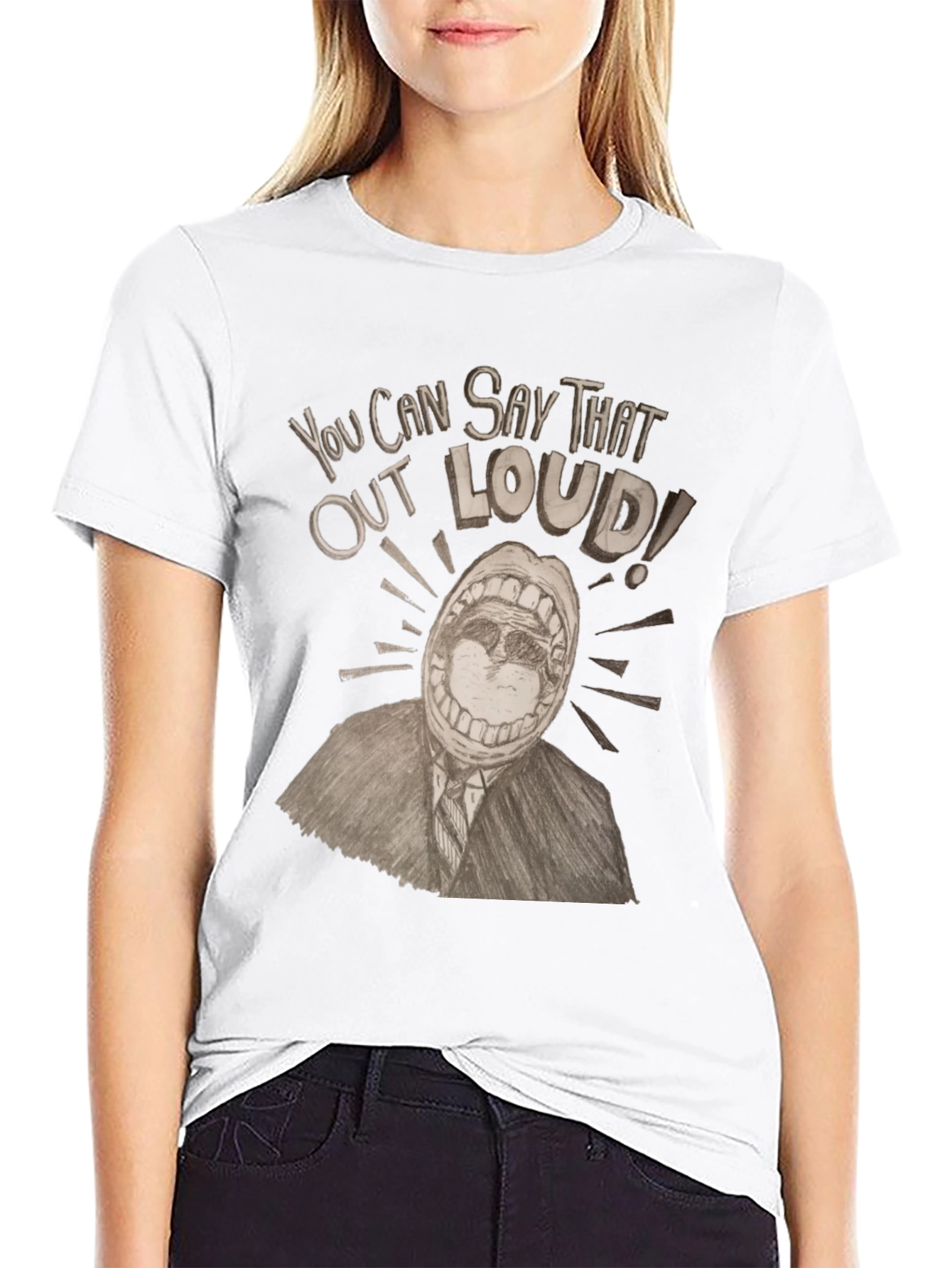 Black Say That Out Loud Graphic Tee view 9