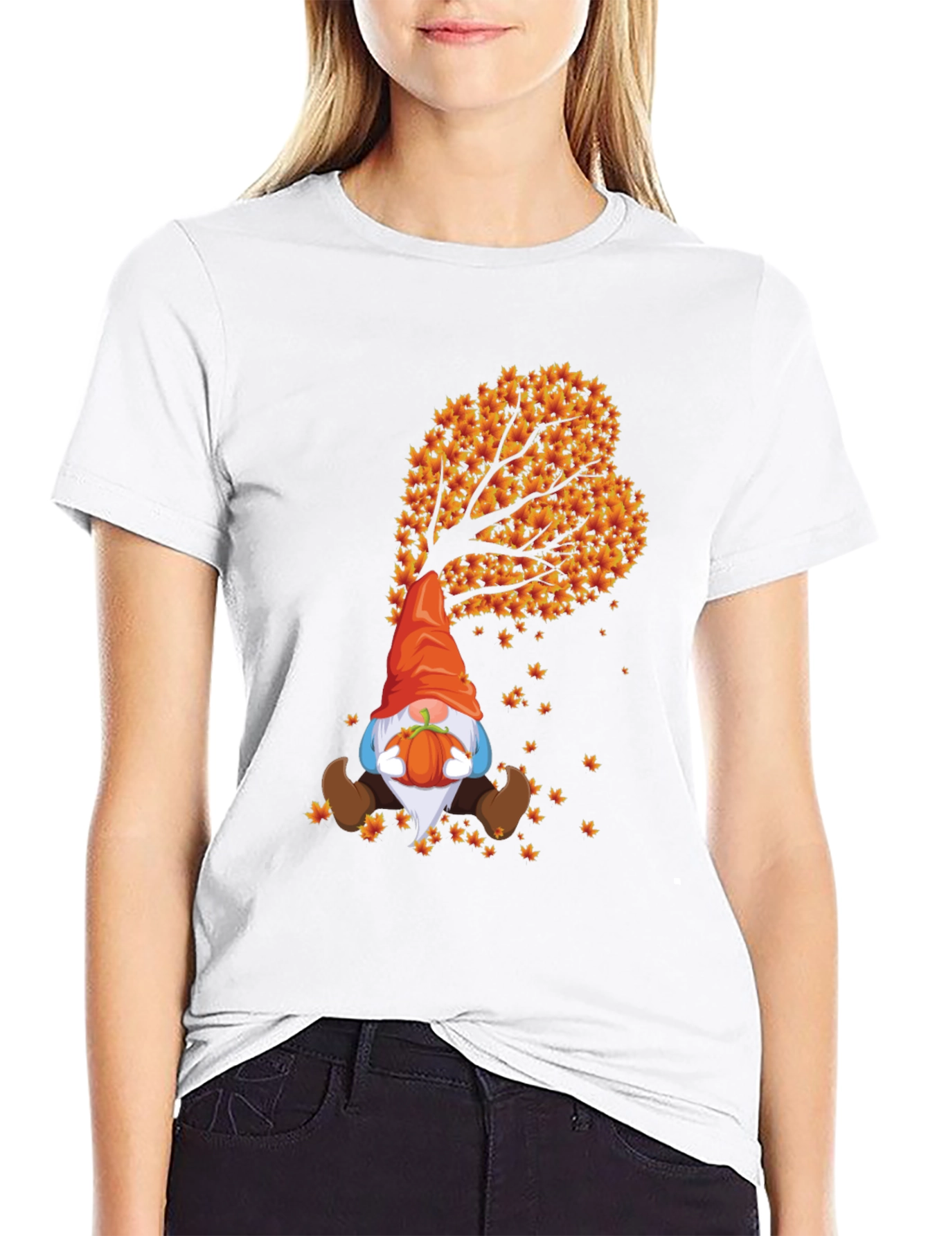 Fall Gnome T-Shirt - Autumn Leaf Design - 9