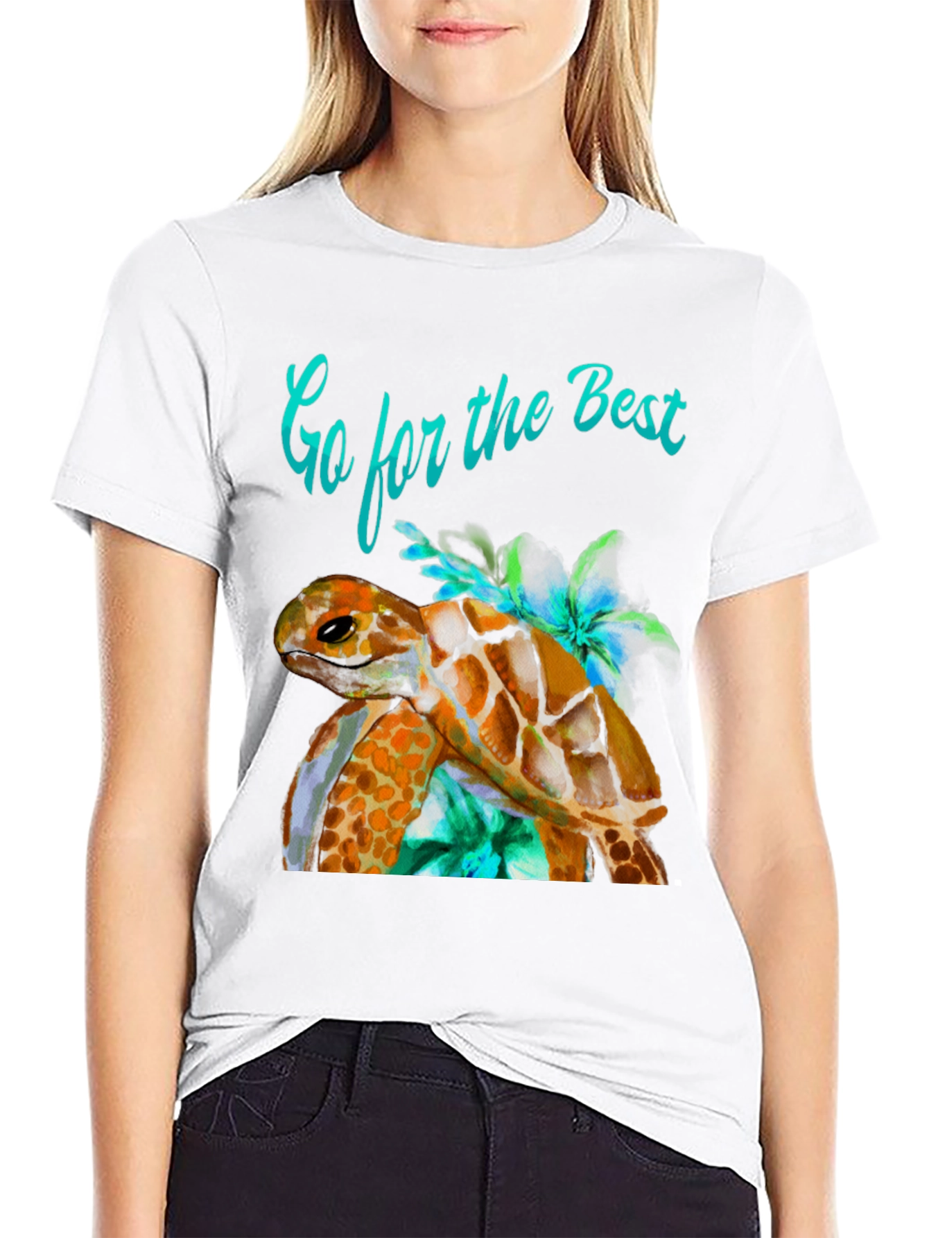 Black Turtle Graphic Tee - Go for the Best! view 9