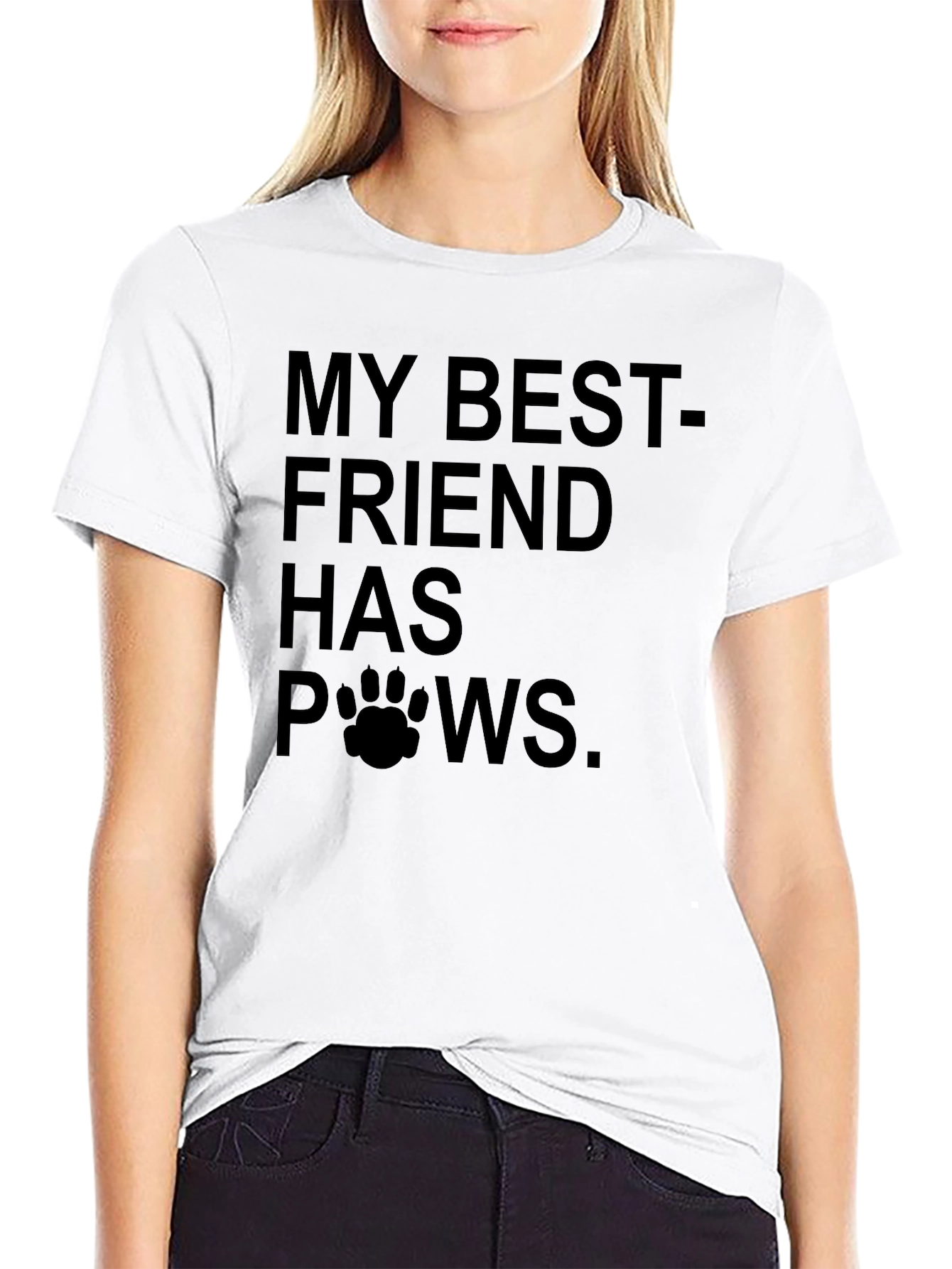 Black My Best Friend Has Paws T-Shirt view 9