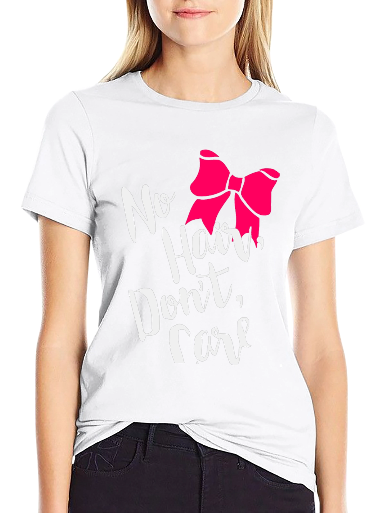 Black No Hair Don't Care T-Shirt view 9