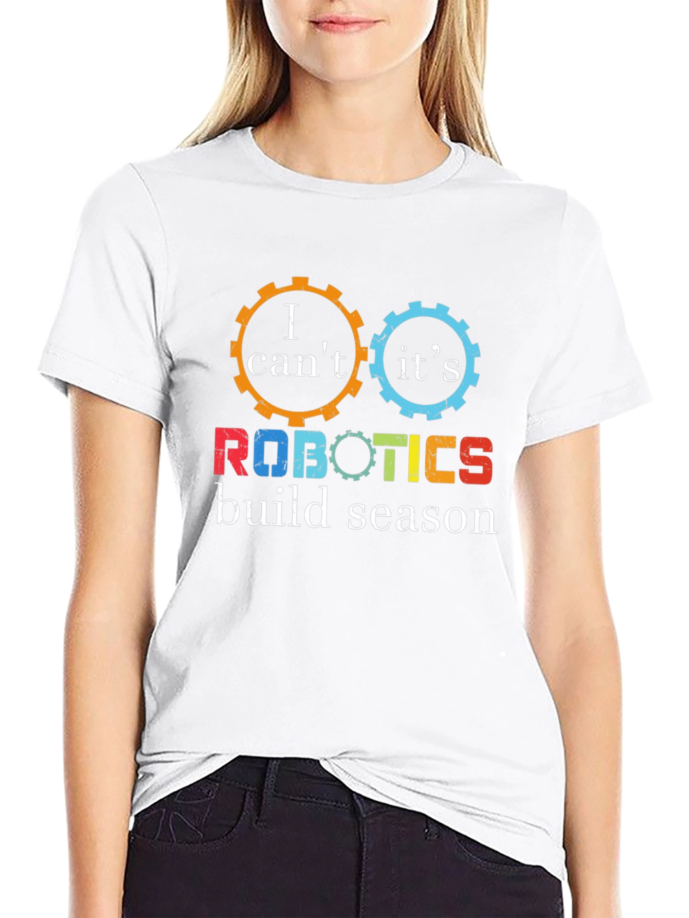 Black Robotics Build Season Gear T-Shirt view 9