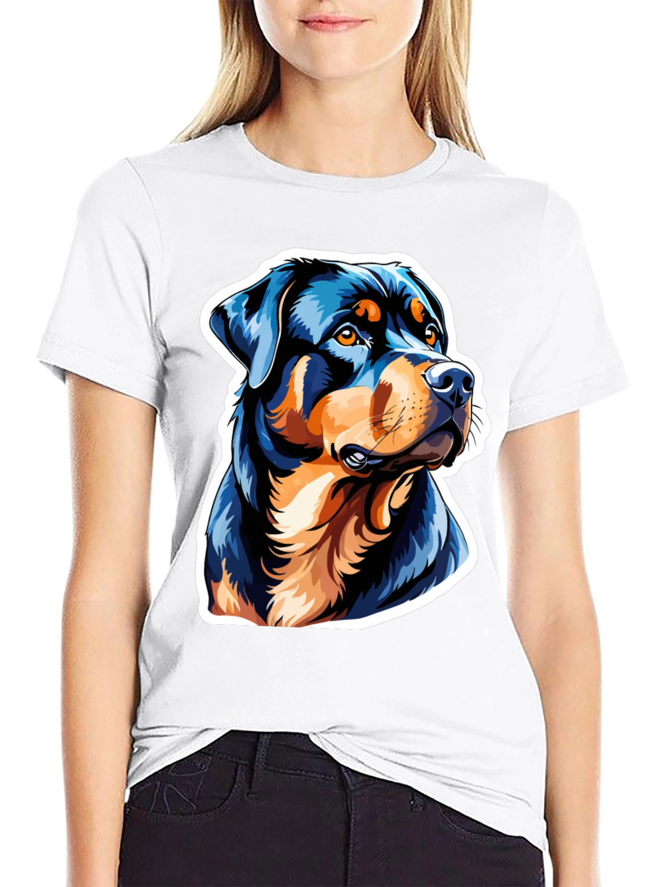Rottweiler Graphic Tee - Black Cotton Blend - 9