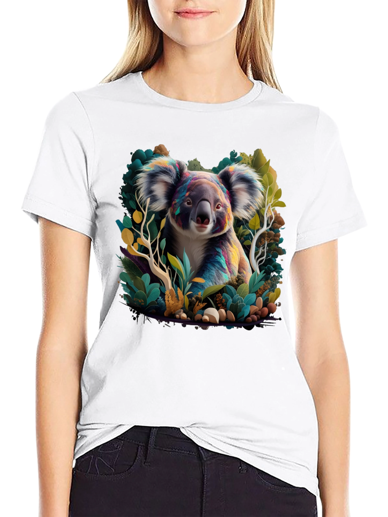Black Koala Art Graphic Tee - Black view 9