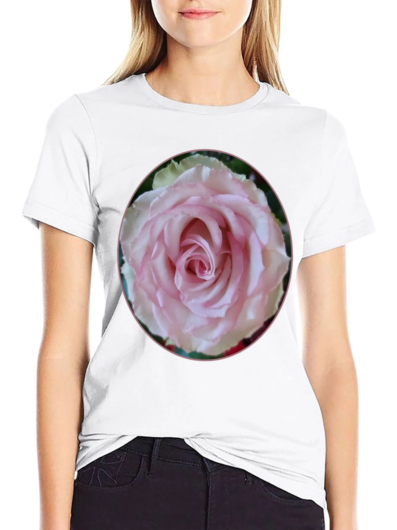 Black Rose Graphic Tee - Black, Stylish Floral Design view 9