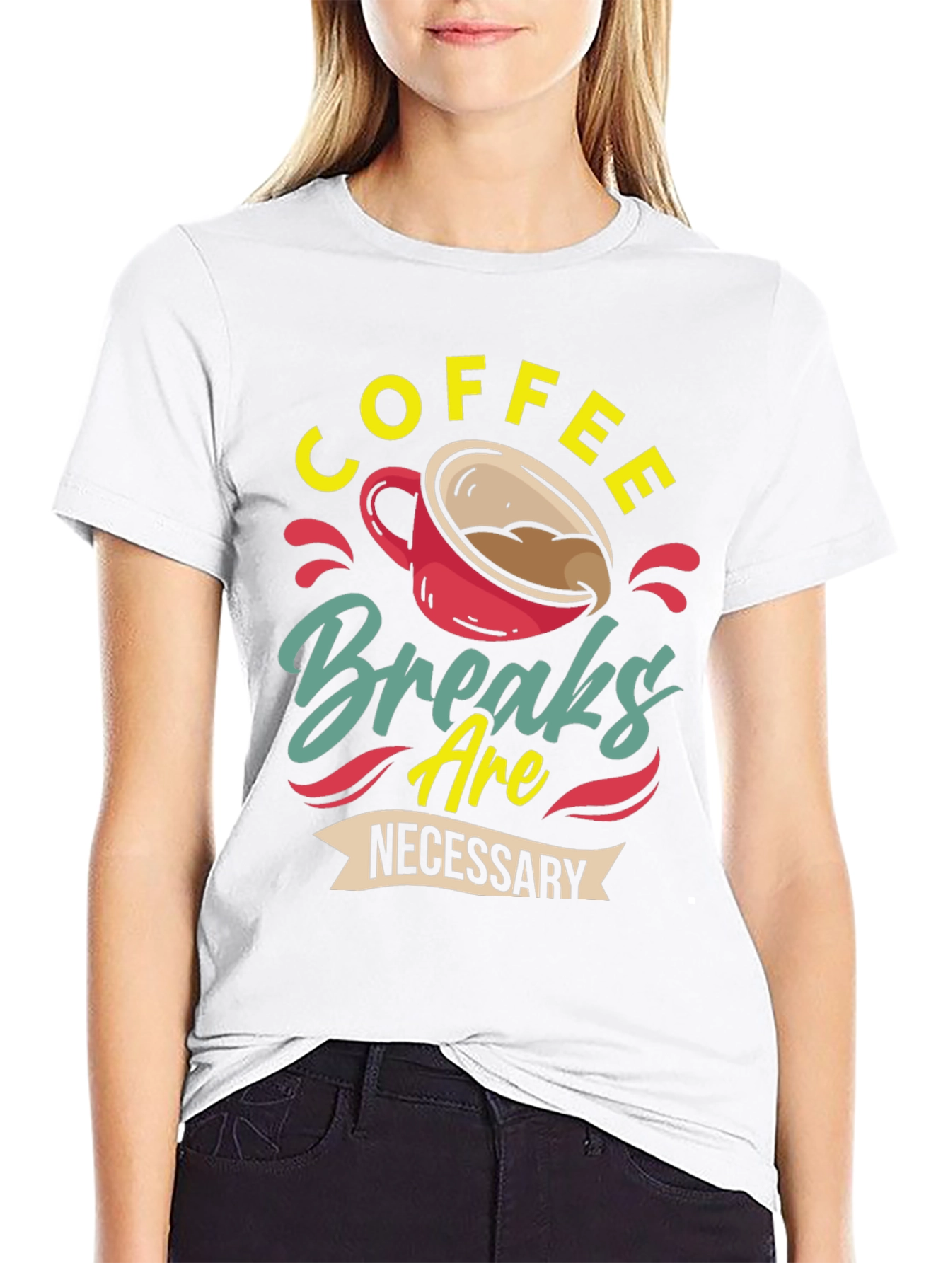 Black Coffee Breaks Are Necessary - Graphic T-Shirt view 9
