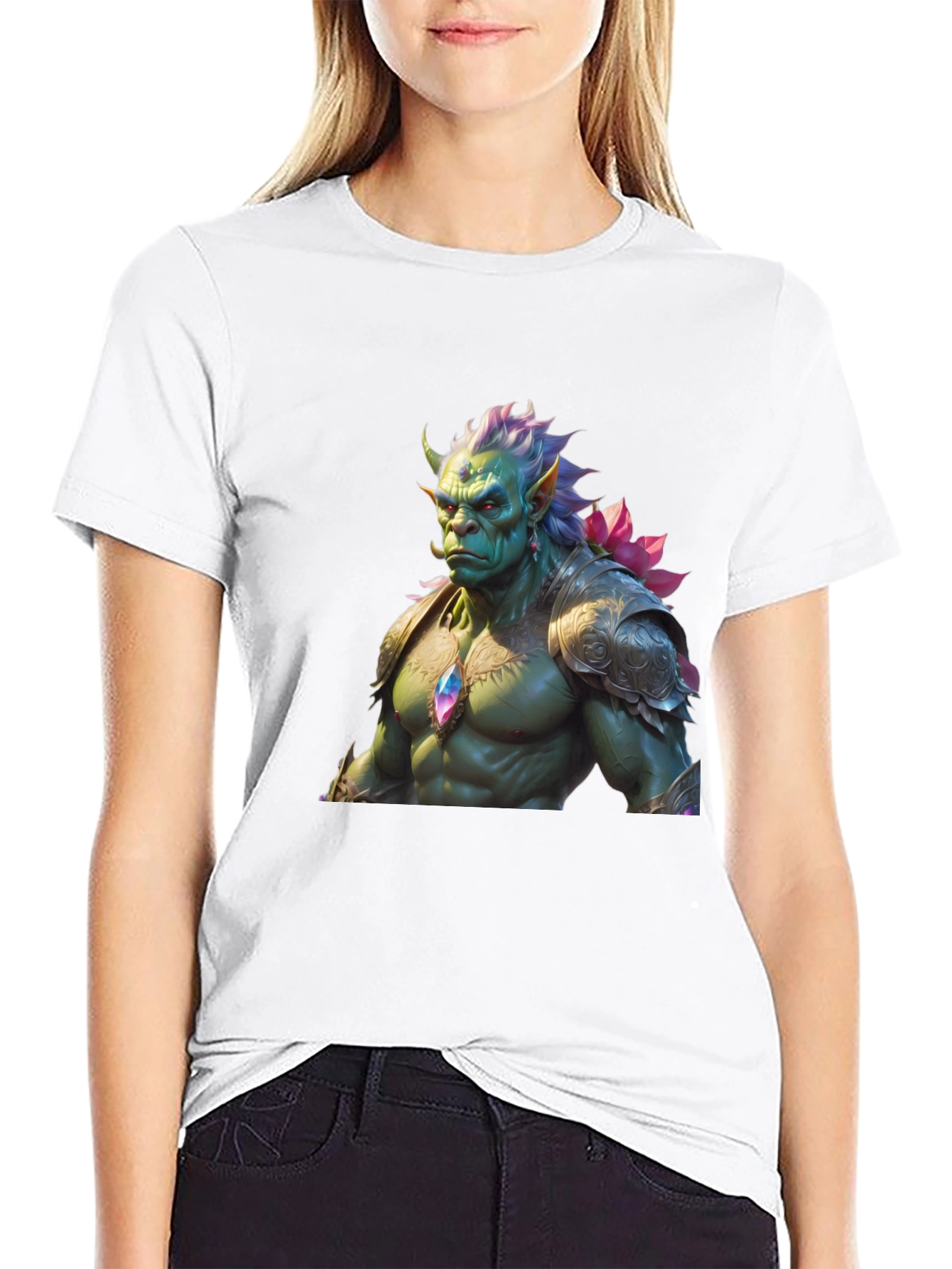 Black Fantasy Creature Graphic Tee - Unique Design view 9