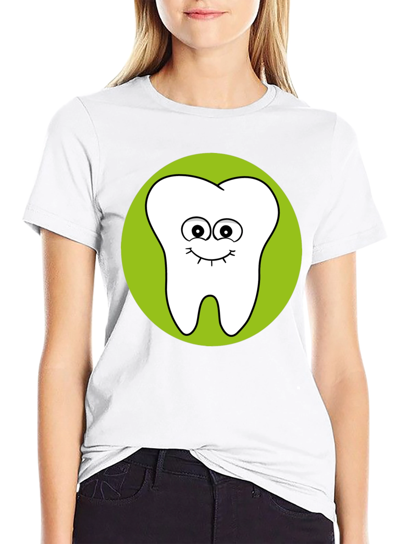 Black Funny Tooth Graphic Tee - Black Cotton T-Shirt view 9