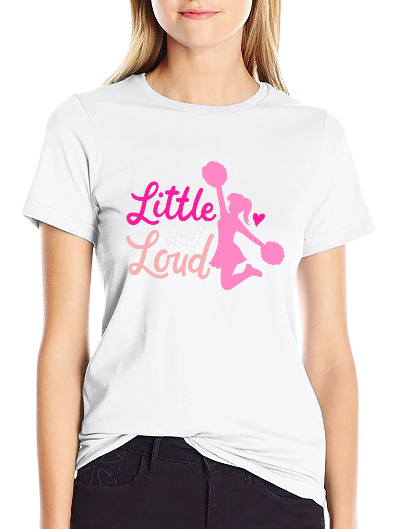 Black Little and Loud Cheerleader T-Shirt - Black view 9