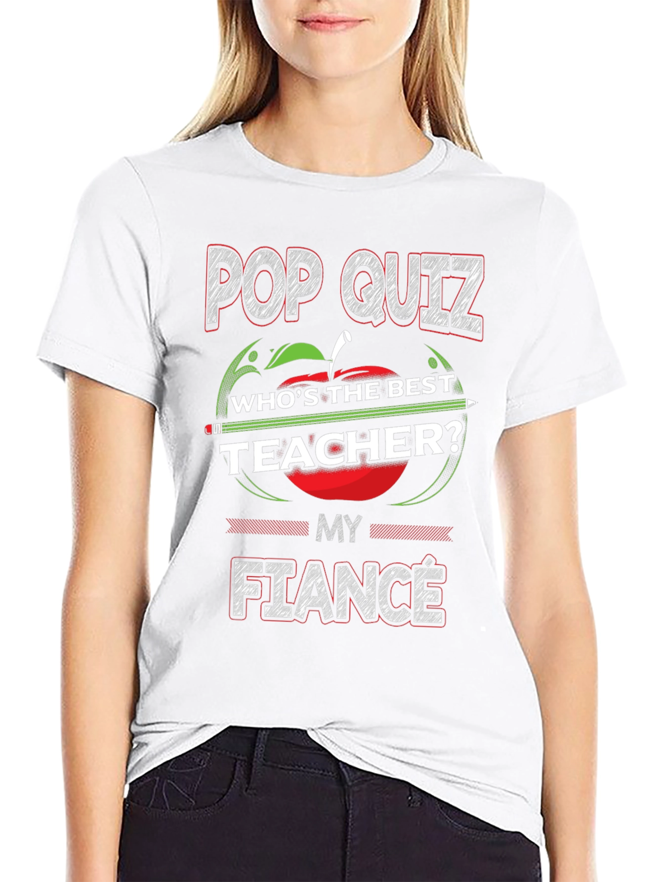 Black Pop Quiz My Fiance Teacher T-Shirt view 9