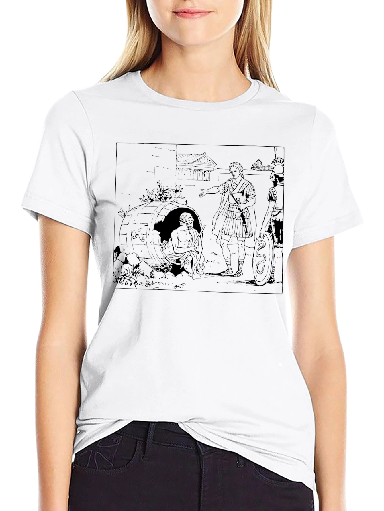 Black Diogenes in a Barrel T-Shirt view 9