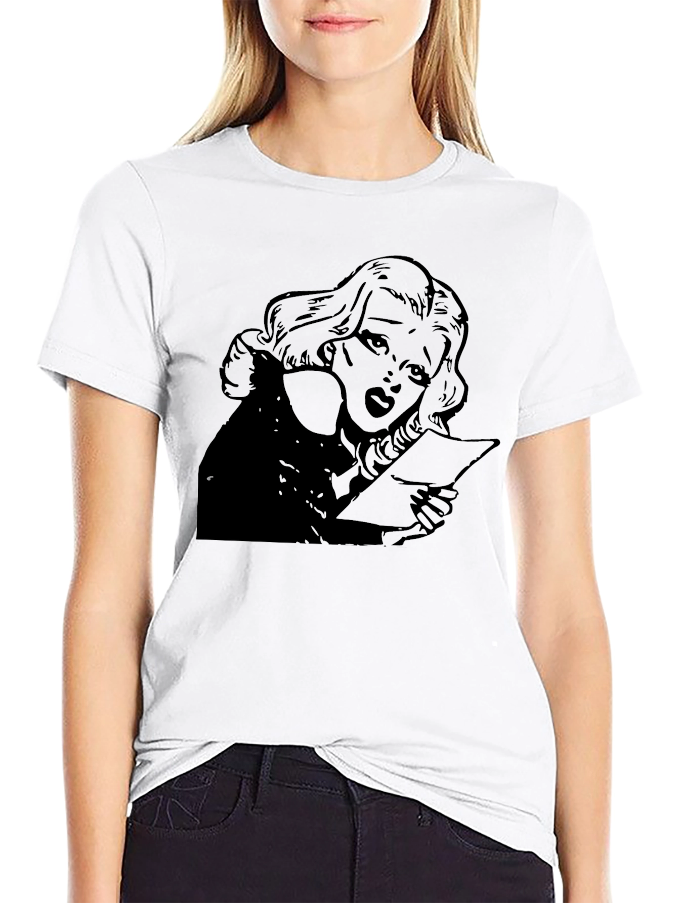 Black Vintage Comic Style Graphic Tee - Black view 9